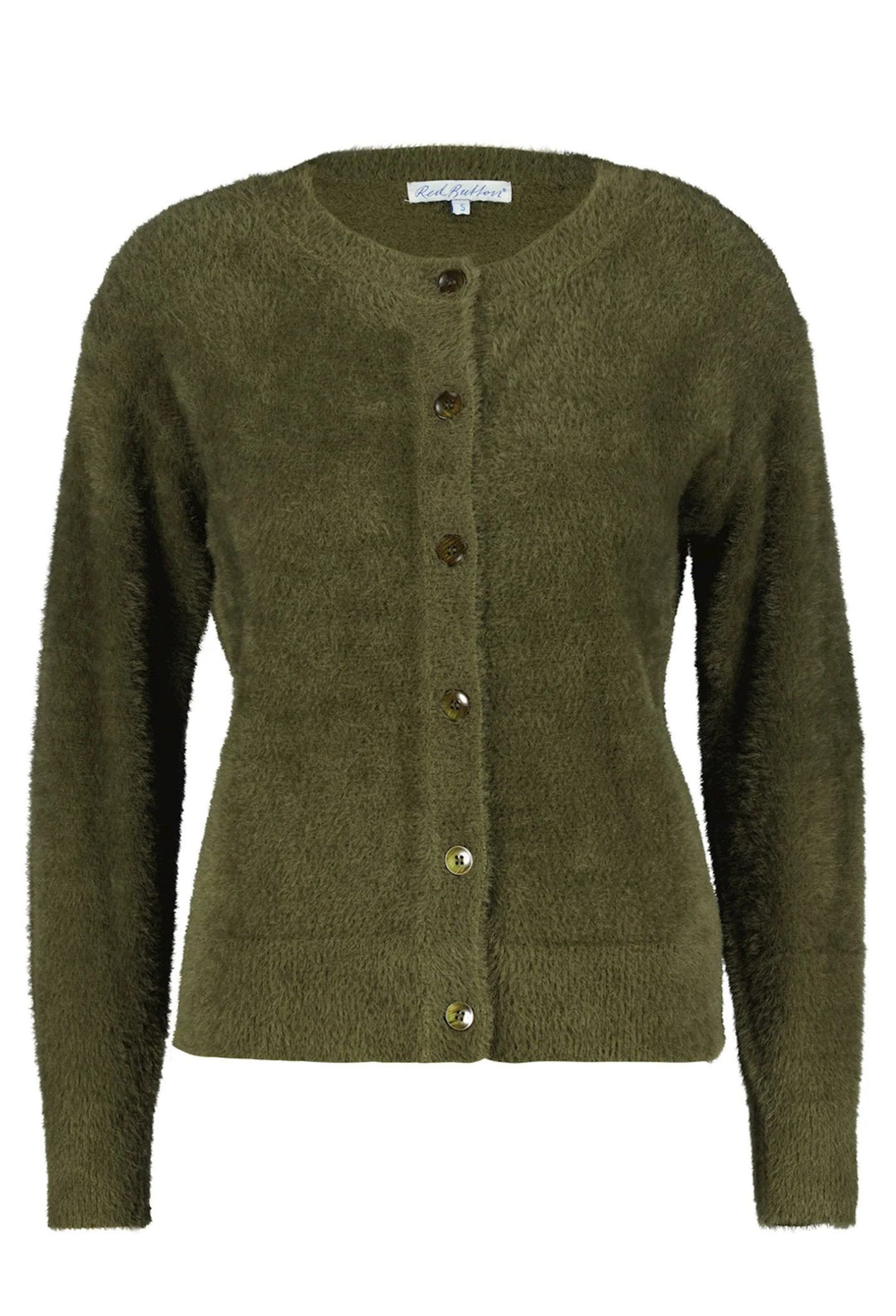 Red Button SRB4345 Fluffy Cardigan Army Green