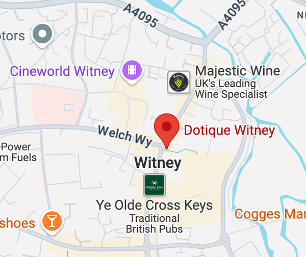 Map showing location of 36B High Street, Witney