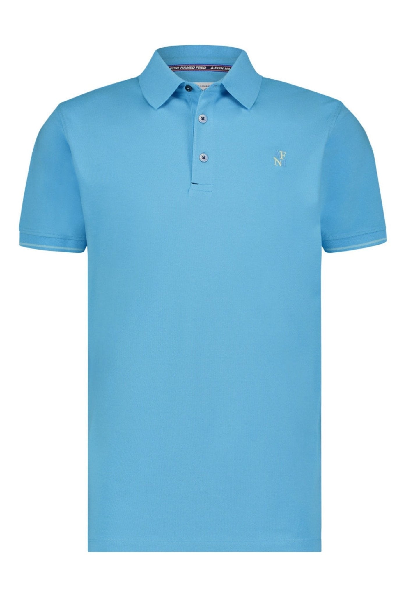 A Fish Named Fred Men's Polo Shirt Sky Blue 99.3001 A Fish Named Fred Men's Polo Shirt Sky Blue 99.3001
