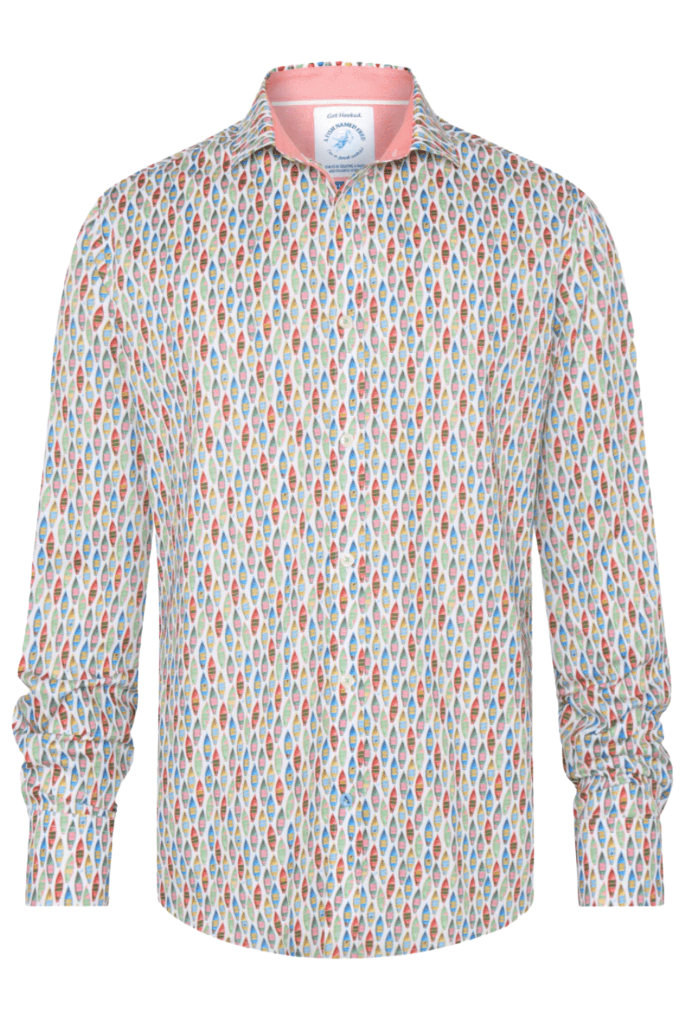 A Fish Named Fred Men's Shirt Boat - Multi Colour Green 31.017