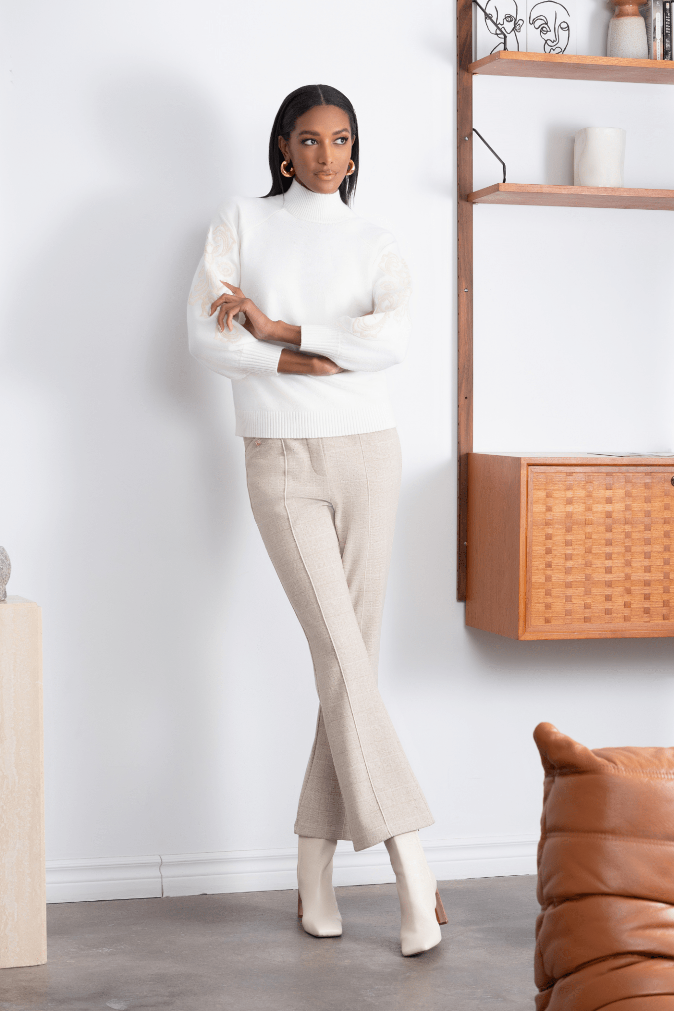 Alison Sheri A4006 Camel Knit Trousers