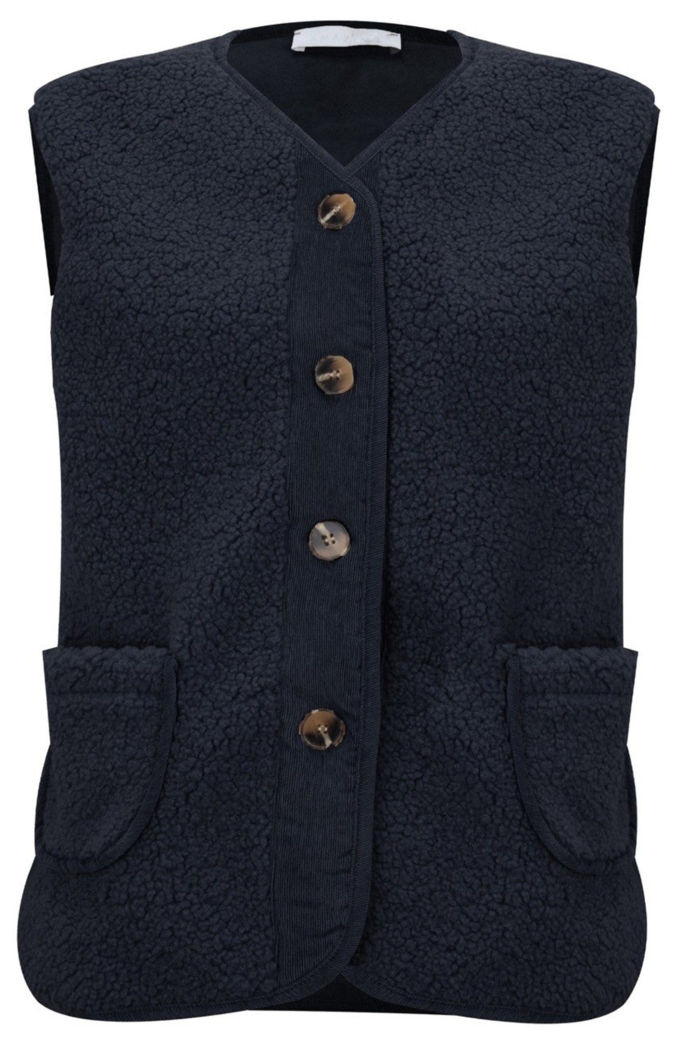 Amazing Woman Teddy Warm Borg Gilet - Navy - Dotique - Amazing Woman
