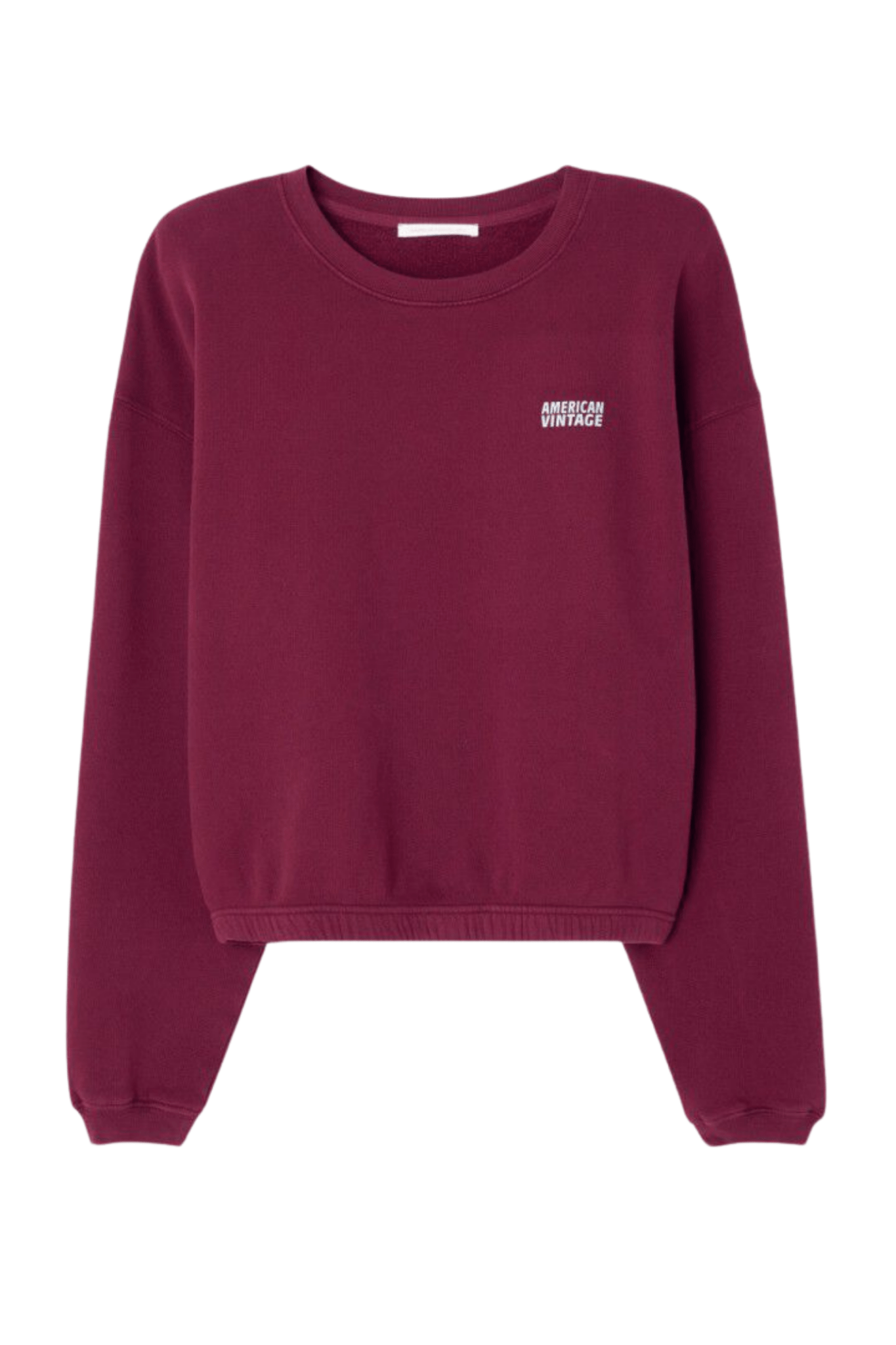 American Vintage IZUBIRD bordeaux vintage cropped sweatshirt with crew neck – Dotique