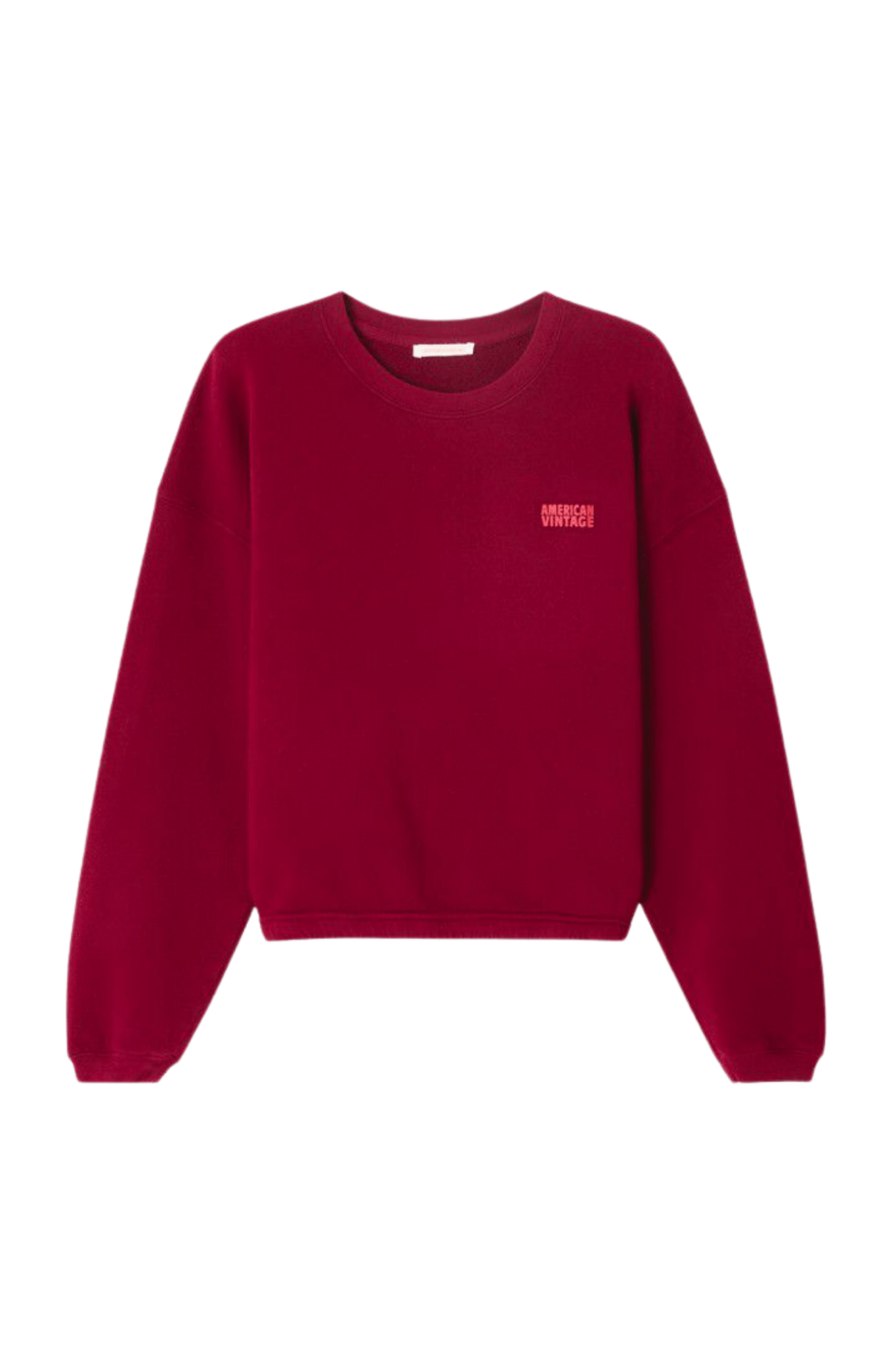American Vintage IZUBIRD cerisier vintage cropped sweatshirt with crew neck – Dotique