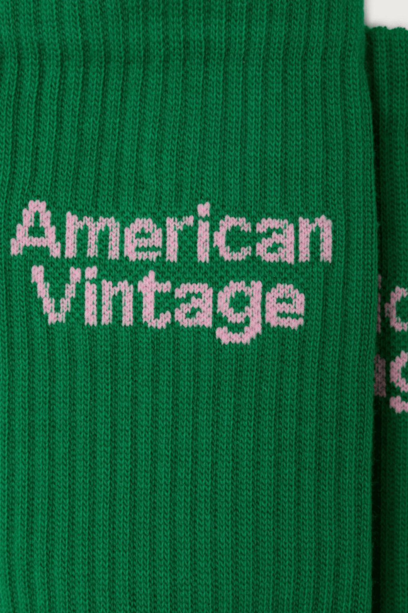 American Vintage Clypsun unisex green socks in soft ribbed knit at Dotique