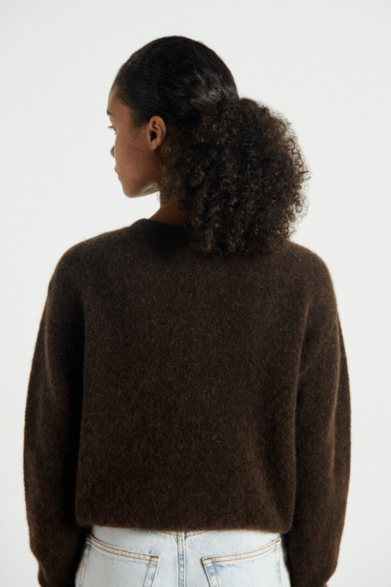 American Vintage Melange Coffee Brown VITOW Cardigan - Dotique - American Vintage