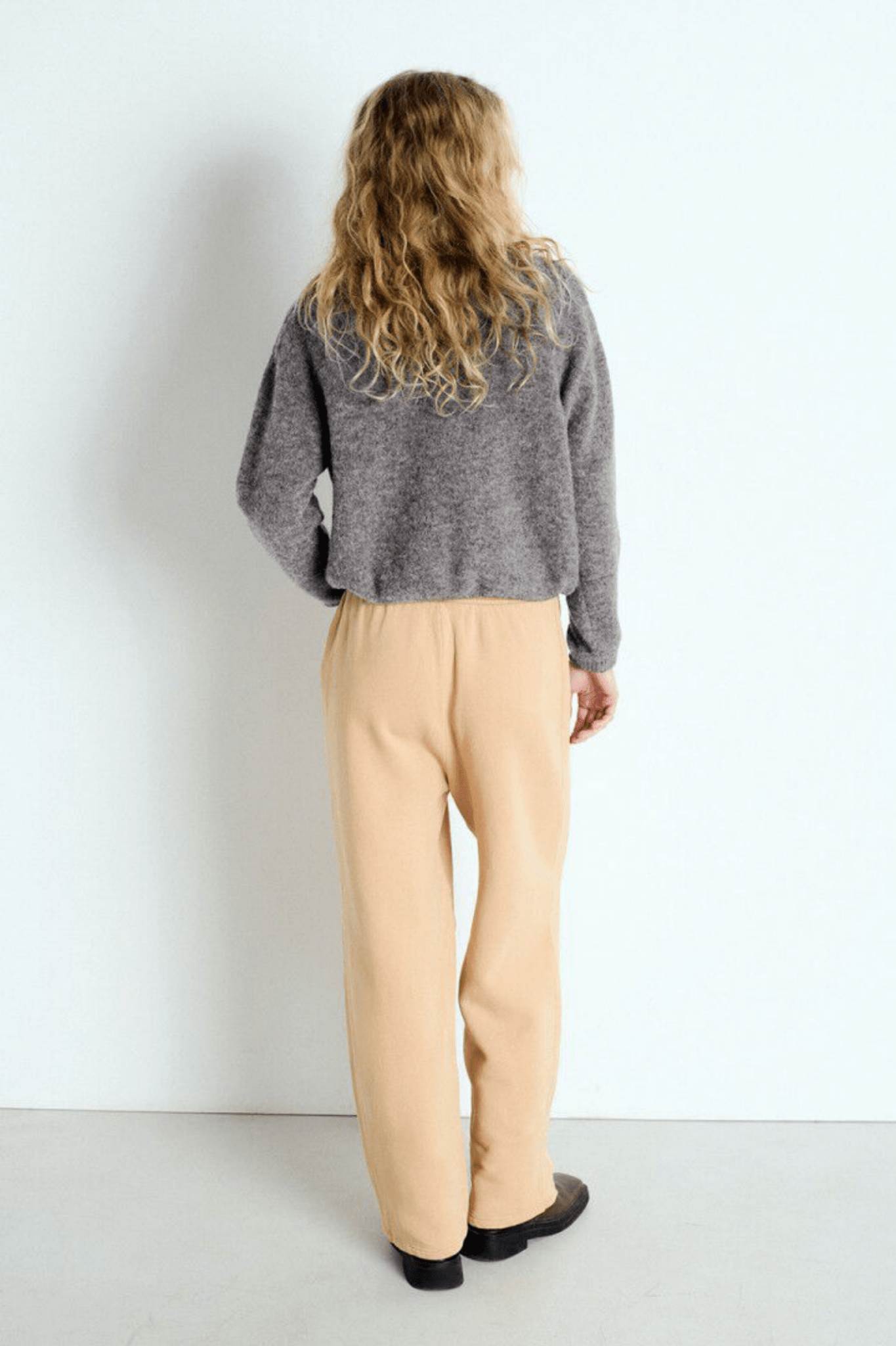 American Vintage VITOW steel melange cropped cardigan with round neck – Dotique