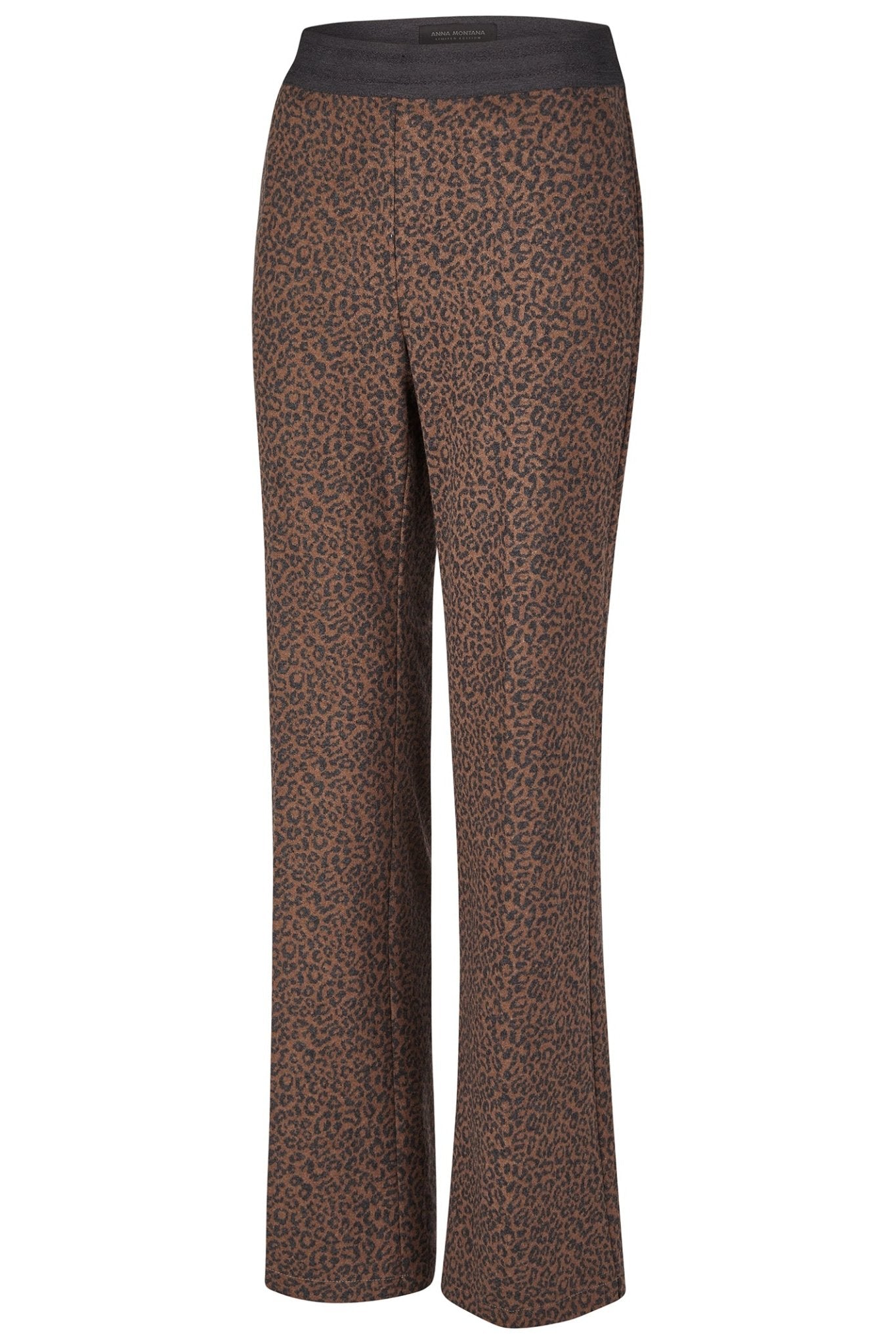 Anna Montana 1463 Mila Brown Wide Flexi Mexico Original Leopard Print Trousers - Dotique - Anna Montana