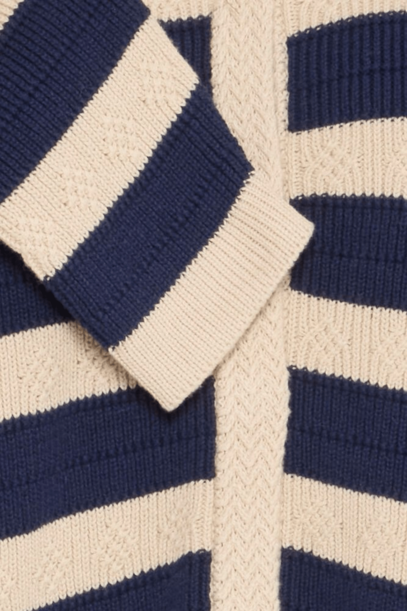 Atelier Rêve IRGABBY smoke grey striped cotton cardigan at Dotique