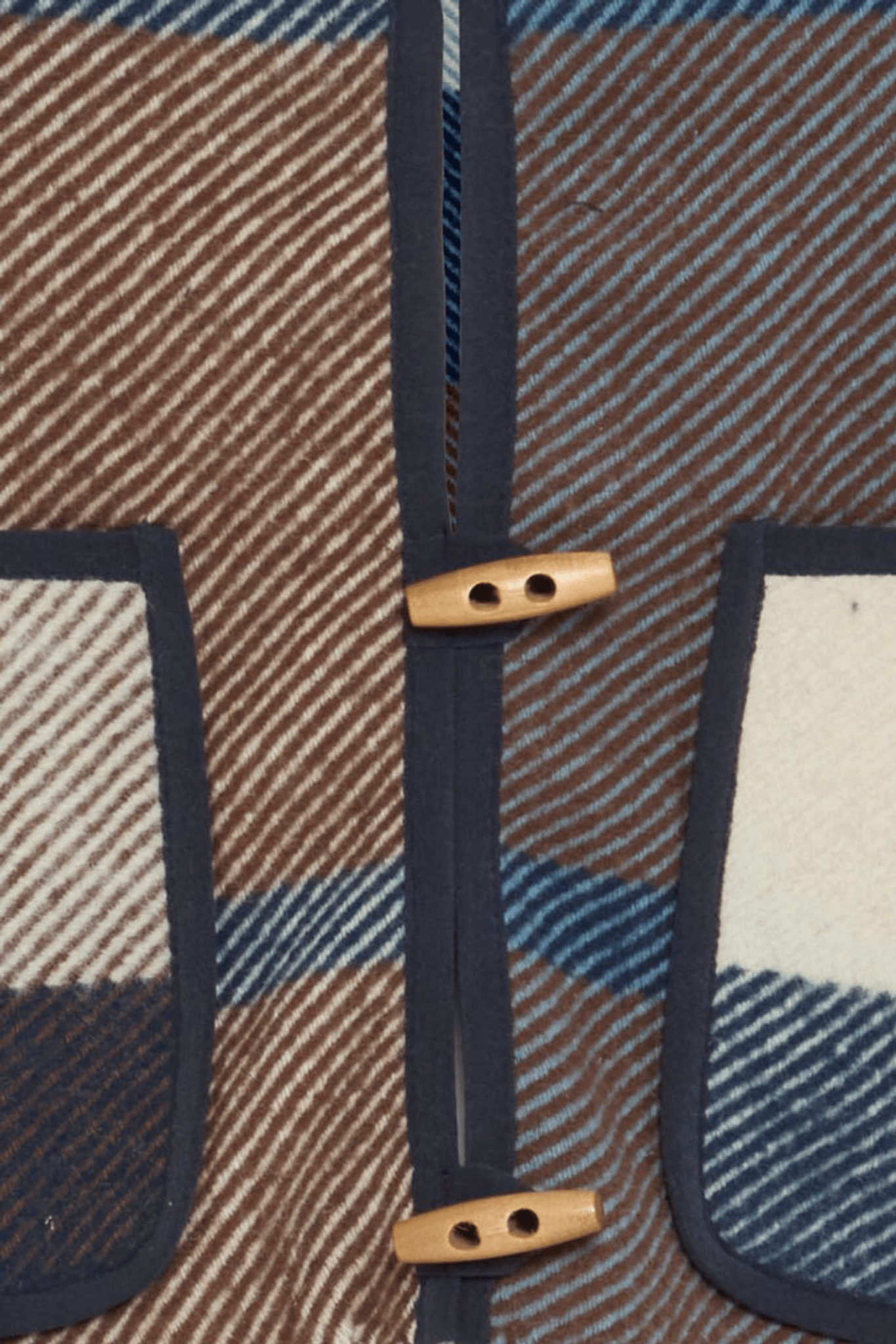 Atelier Rêve IRLUNA blue brown check wool waistcoat at Dotique