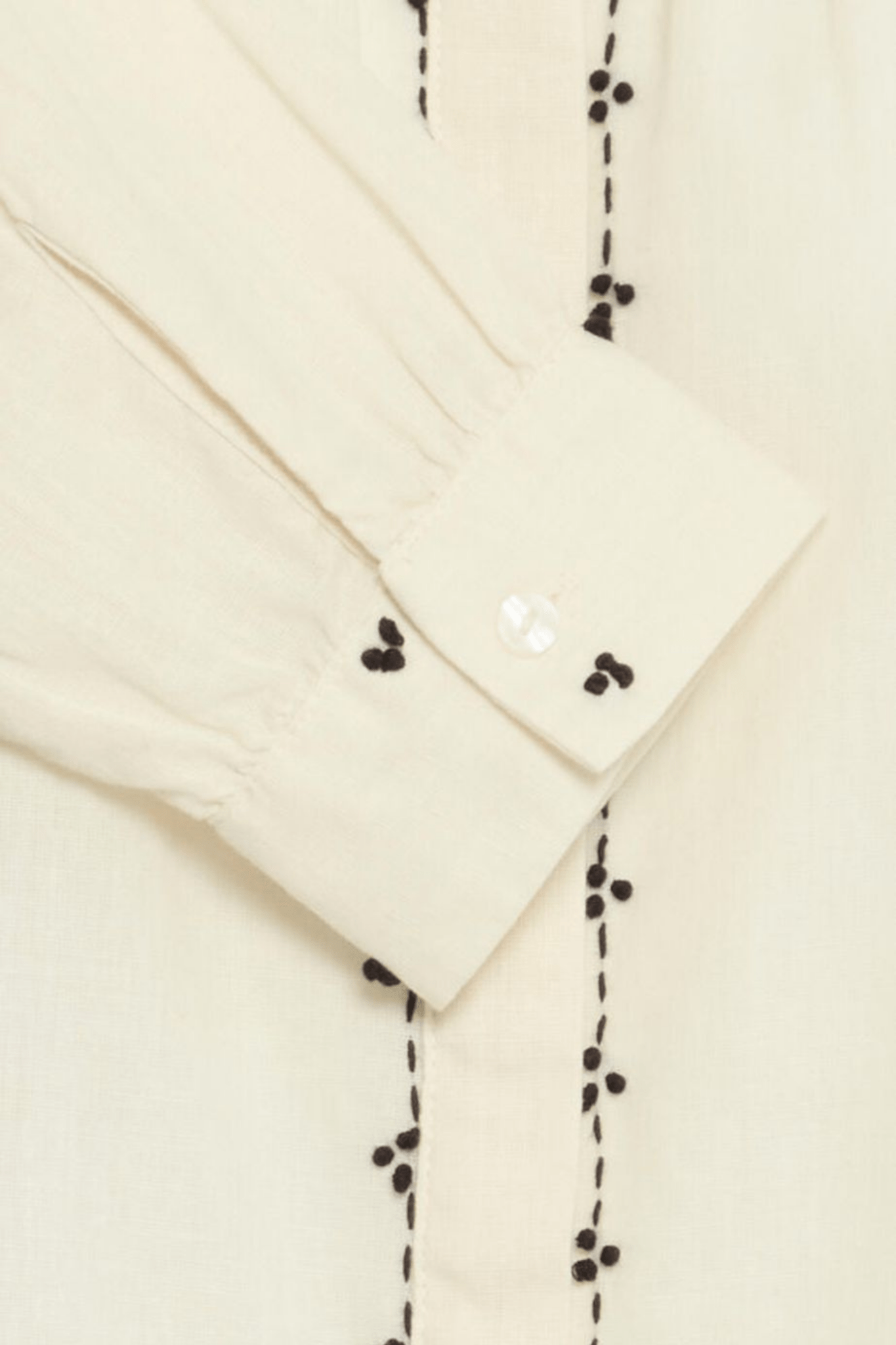 Atelier Rêve IRSWAN birch cotton shirt with embroidery at Dotique