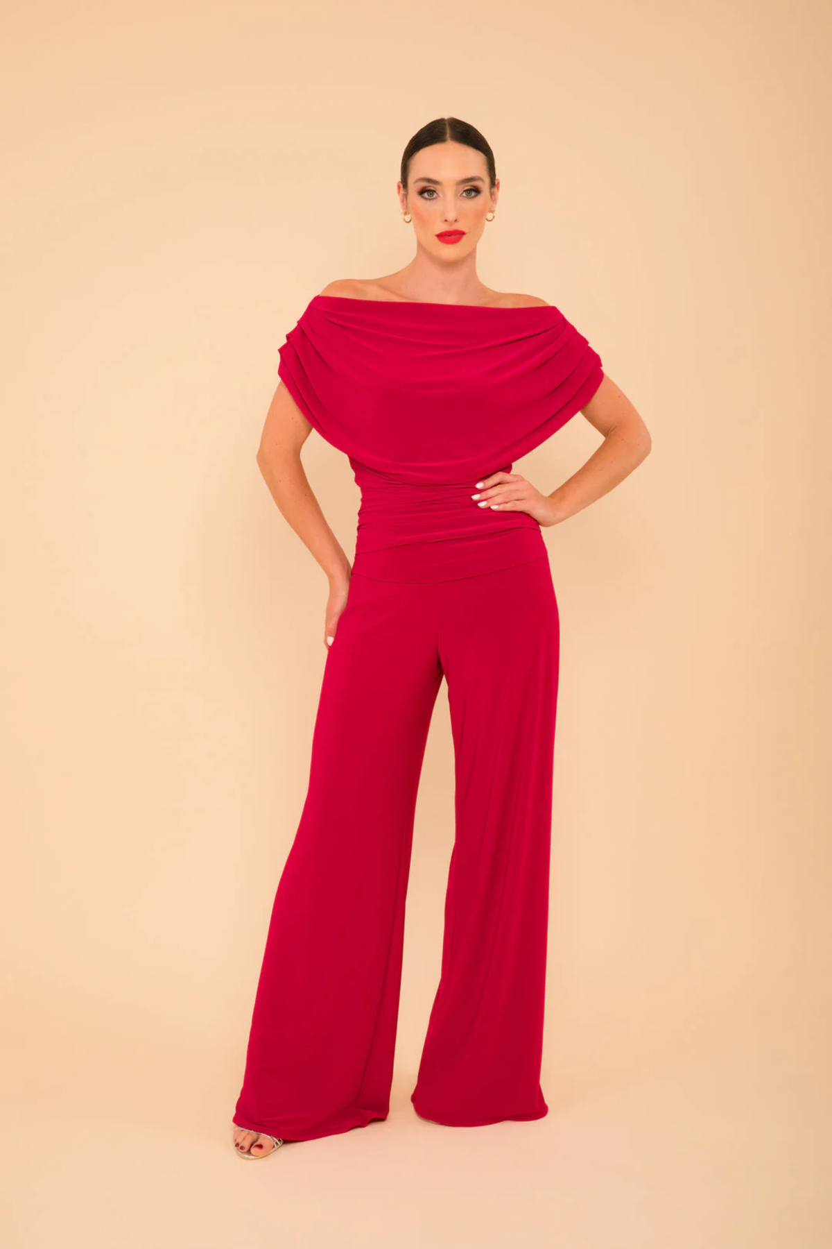 Atom Label Carbon Jumpsuit in Red Regular Length
