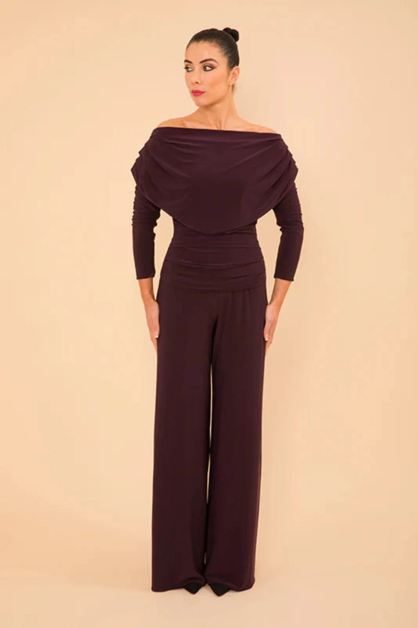 ATOM-LABEL-Carbon-Jersey-Jumpsuit-with-Sleeve-in-Blackcurrant--Regular-Length--2