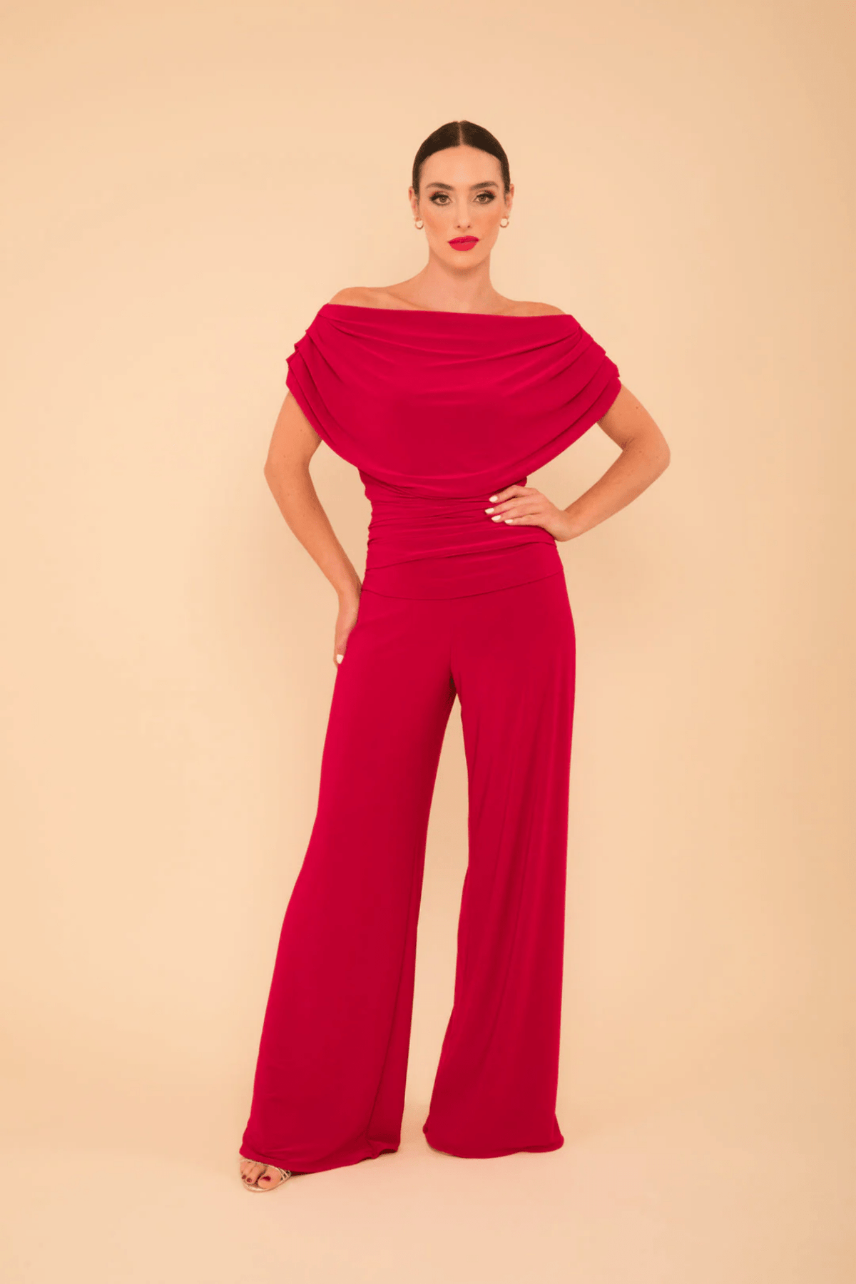 Atom Label Carbon Jumpsuit in Red Regular Length - Dotique - ATOM LABEL