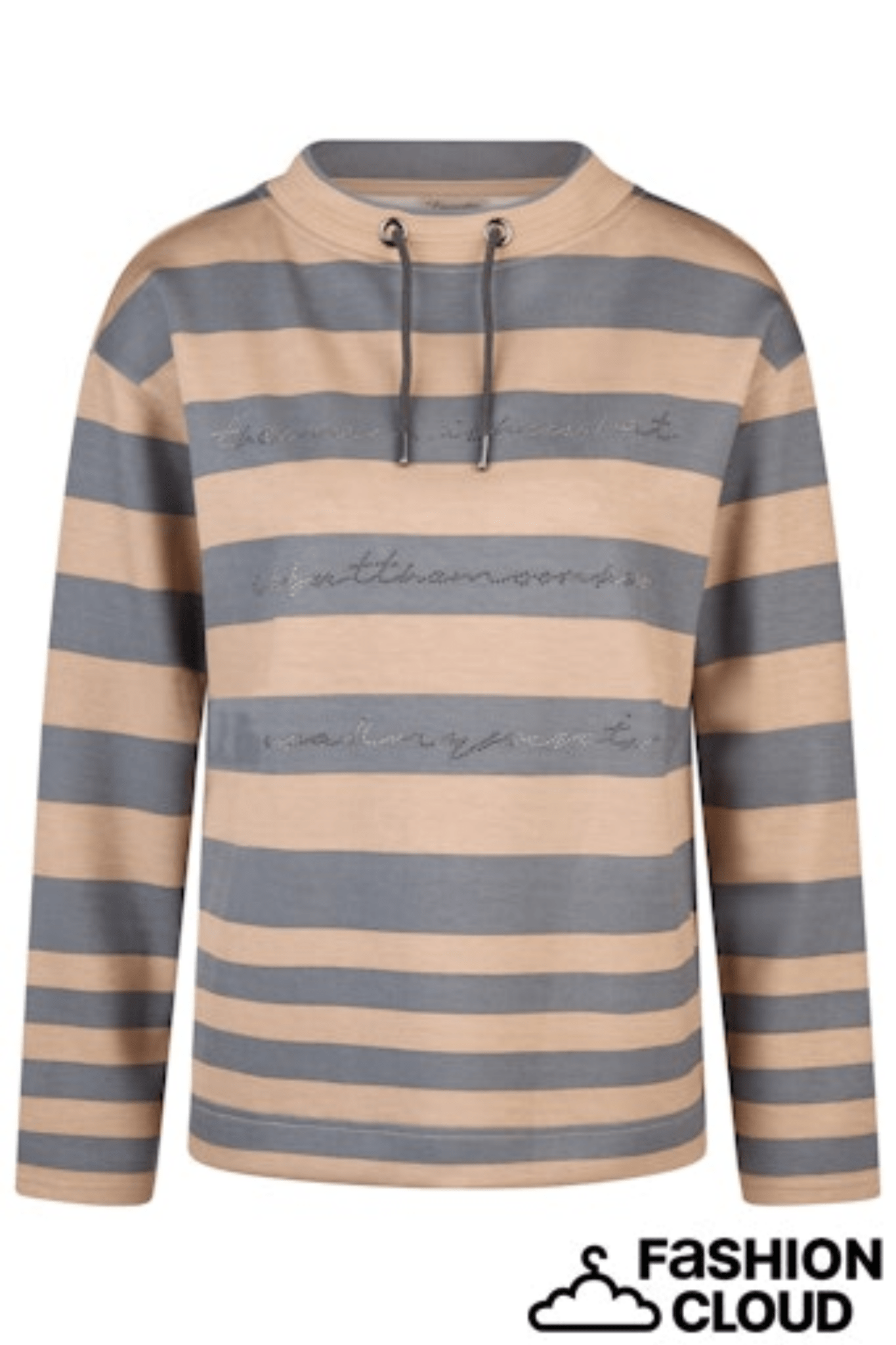 barbara-lebek-37130052-sweat-shirt-jumper-grey-and-biscuit-stripe-with-drawstring-detailing-to-neck