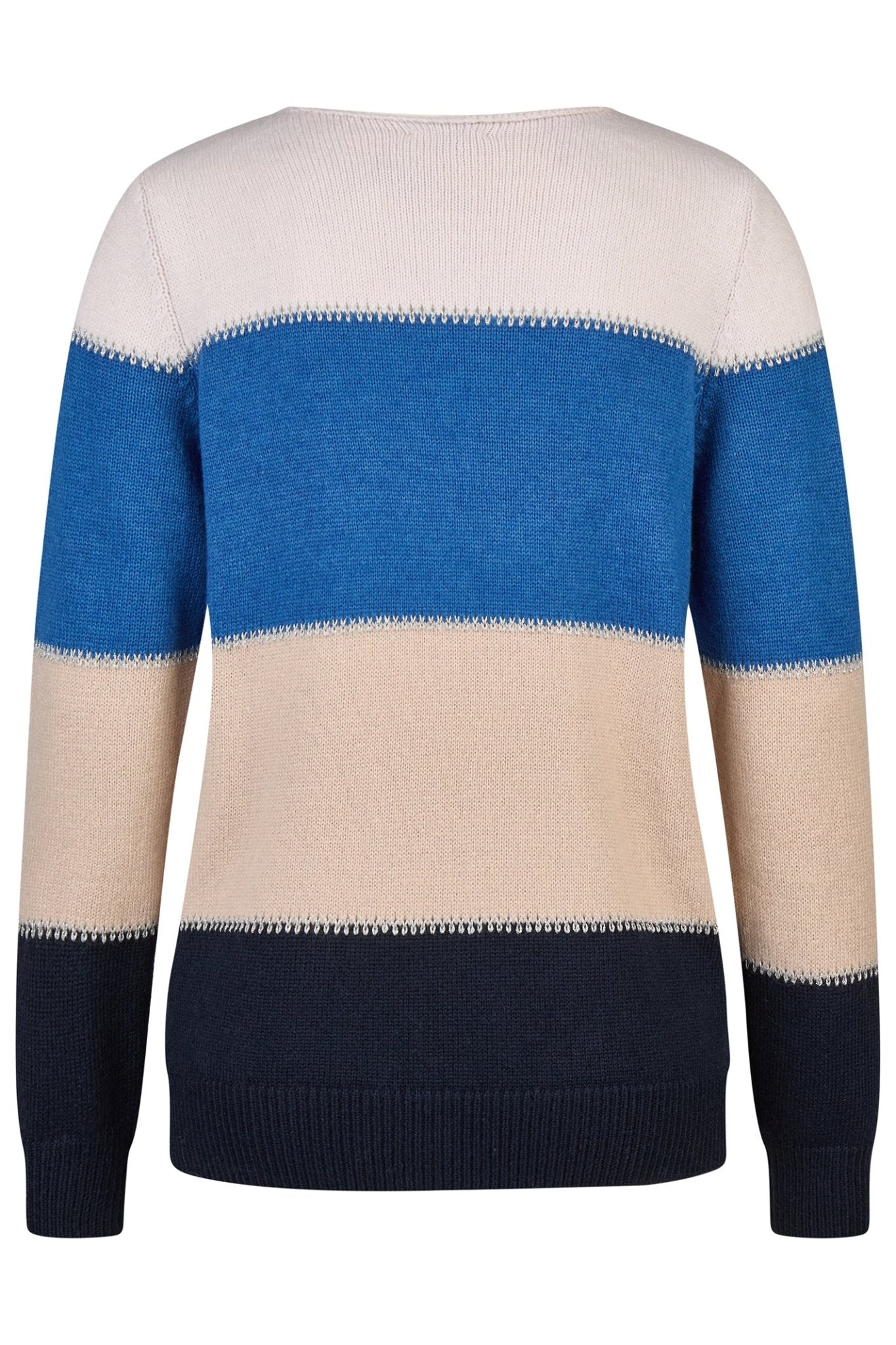 Barbara Lebek 46460052 Blue and Beige Mix Striped Wool Mix Jumper - Dotique - Barbara Lebek