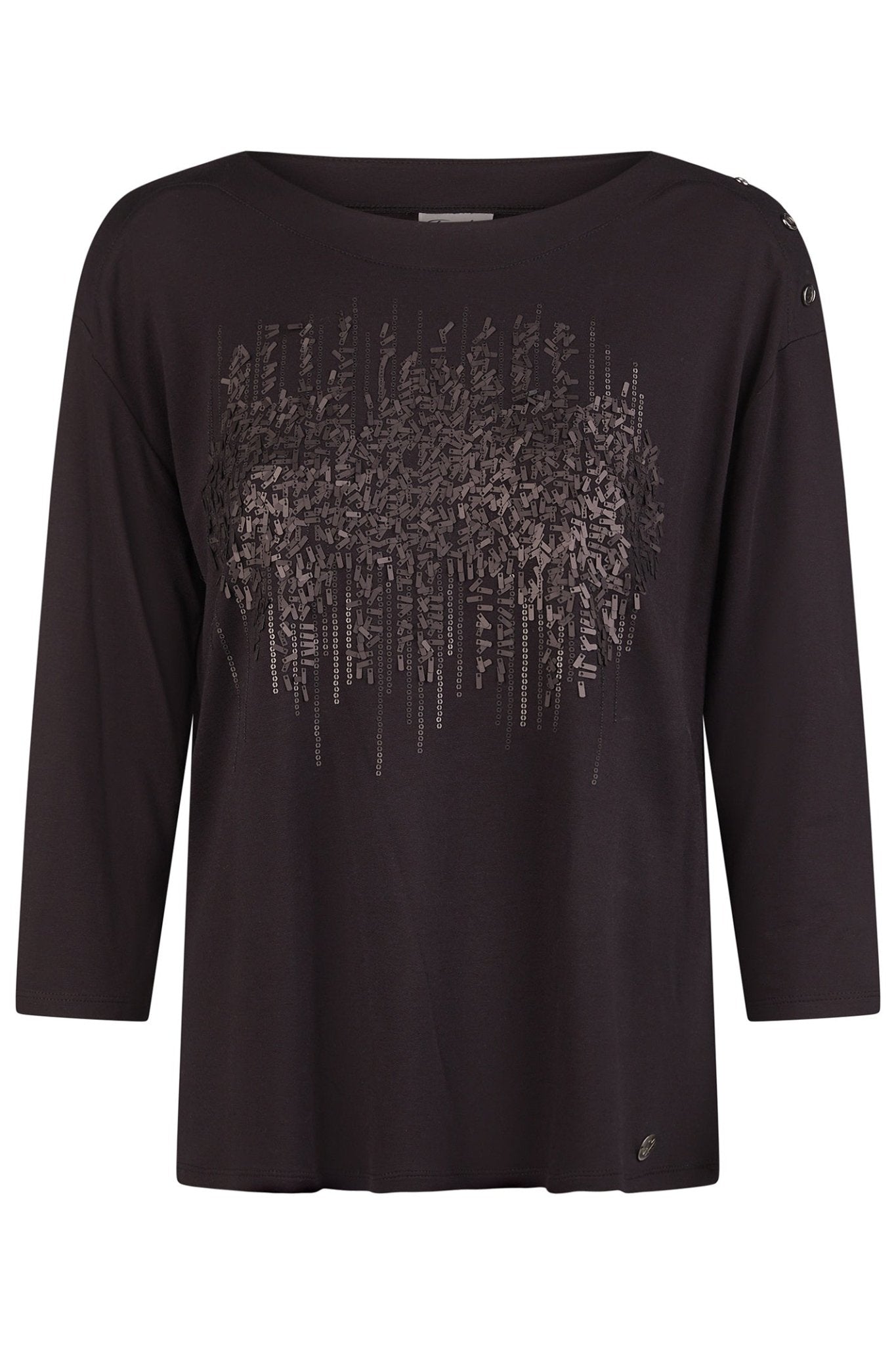 Barbara Lebek 75550052 Black Sequin Motif Top - Dotique - Barbara Lebek