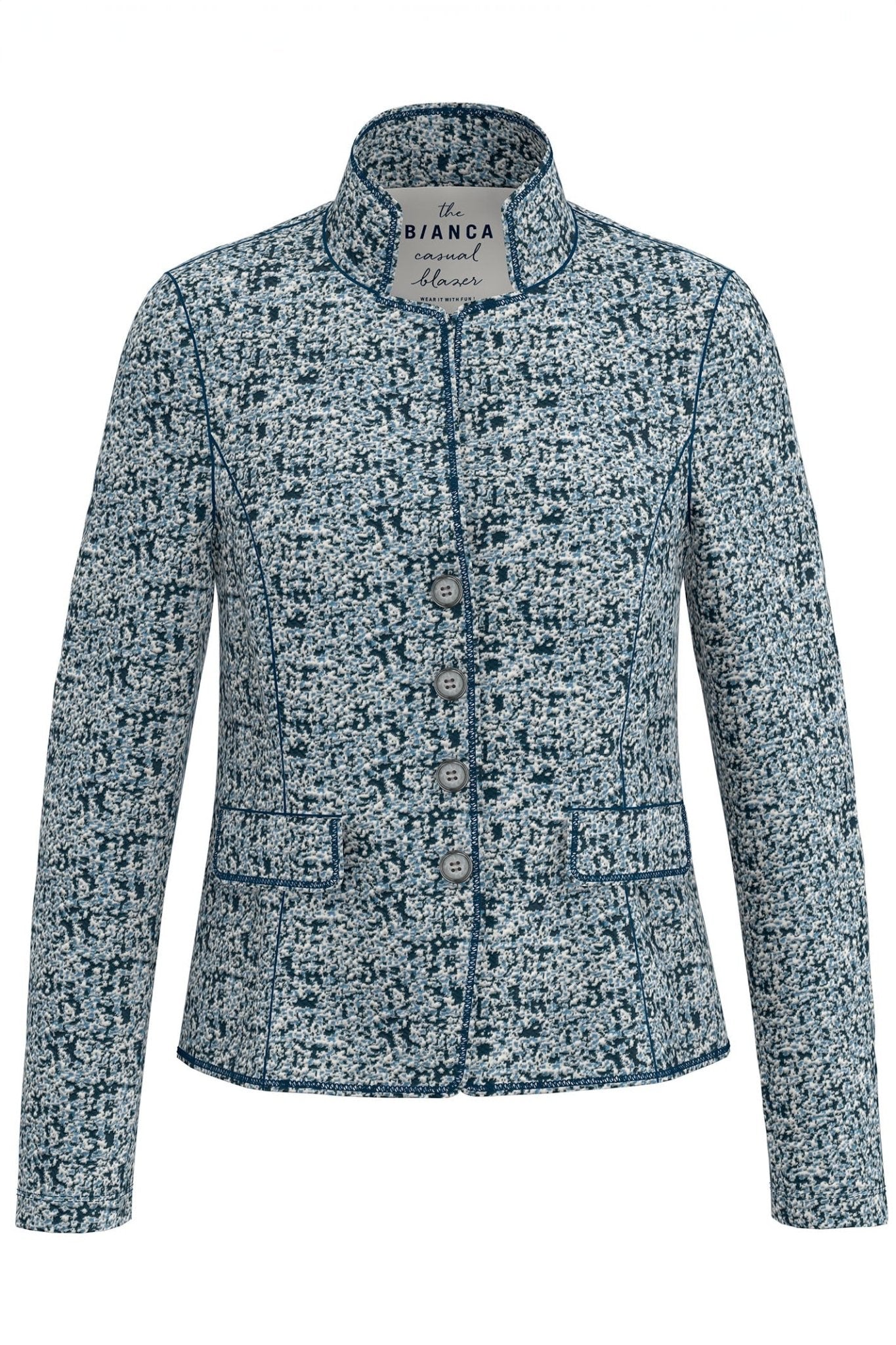 Bianca 44102 Blue Mix Joalina Blazer Jacket - Dotique