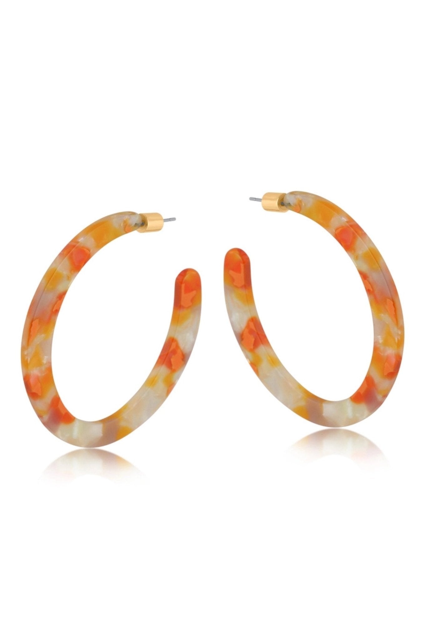 Big Metal 3061 Emma Resin Statement Cut Out Hoop Earrings - Dotique - Big Metal London