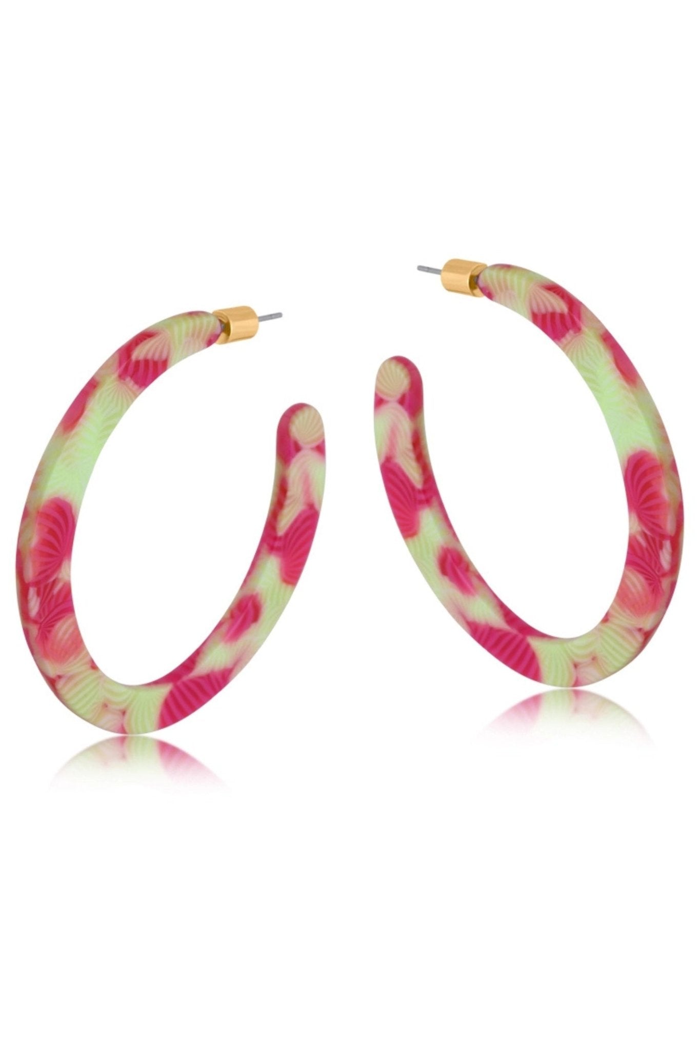 Big Metal 3061 Emma Resin Statement Cut Out Hoop Earrings - Dotique - Big Metal London
