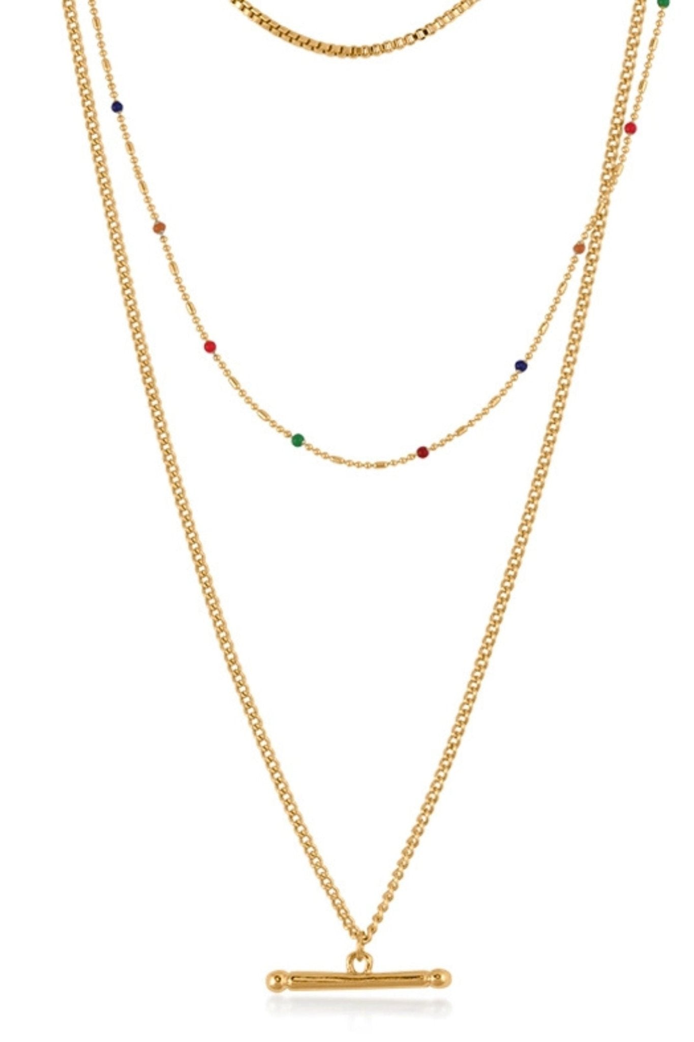 Big Metal 3129 Camille Long 3 Layered Necklace - Dotique - Big Metal London