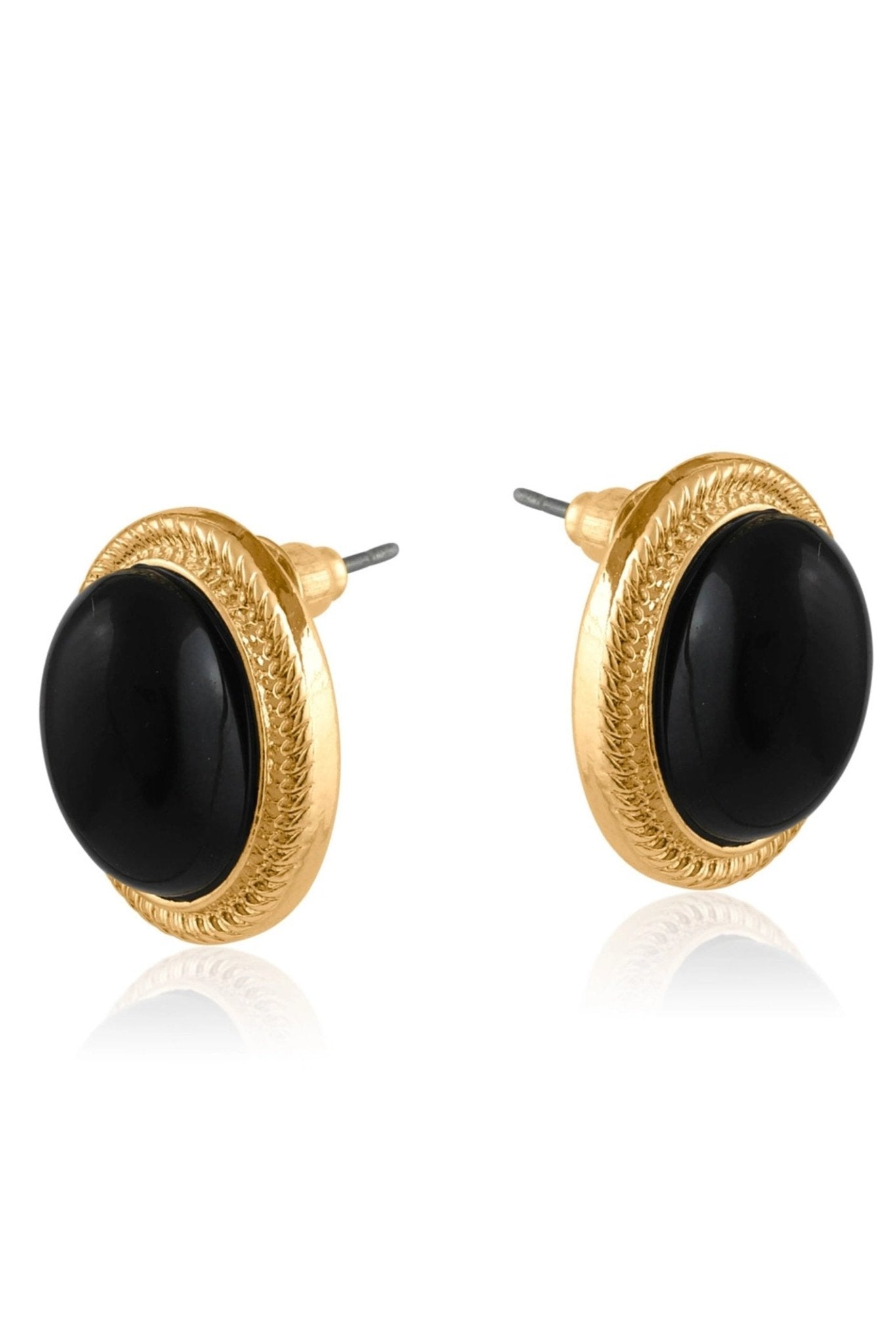 Big Metal 3238 Petra Oval Stone Earrings - Dotique - Big Metal London