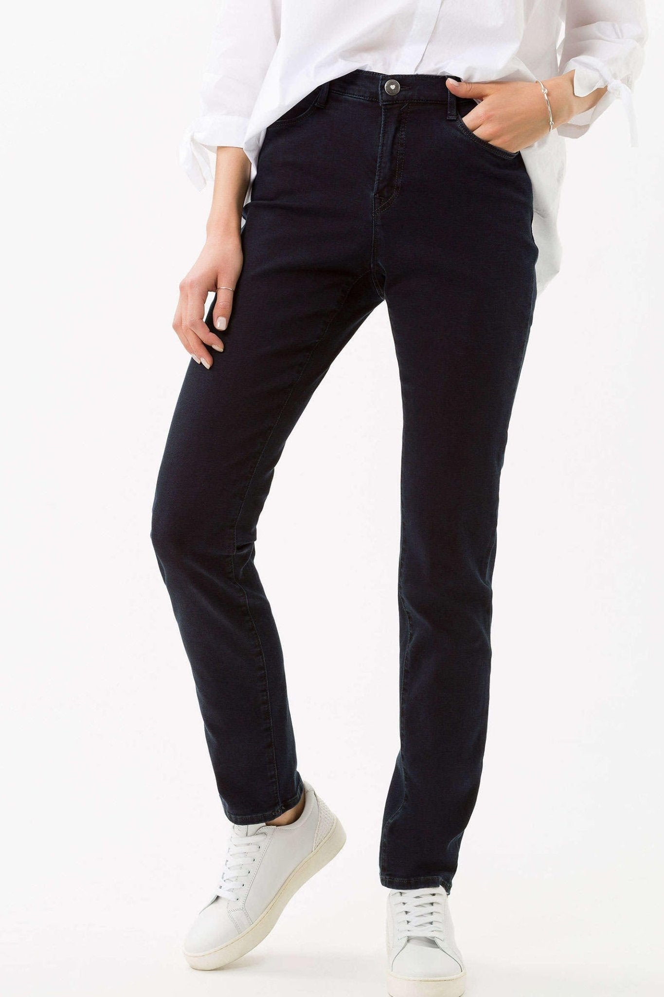 Brax Mary 70-4000 22 Clean Dark Blue Slim Fit Straight Leg Jeans - Dotique Chesterfield