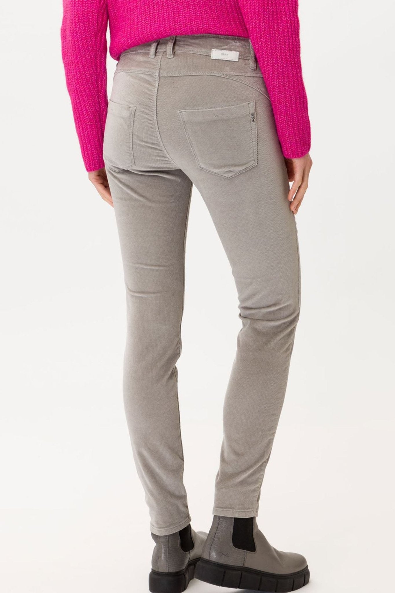 Brax Shakira 79-1634 07 Grey Skinny Cozy Cord Jeans - Dotique Chesterfield