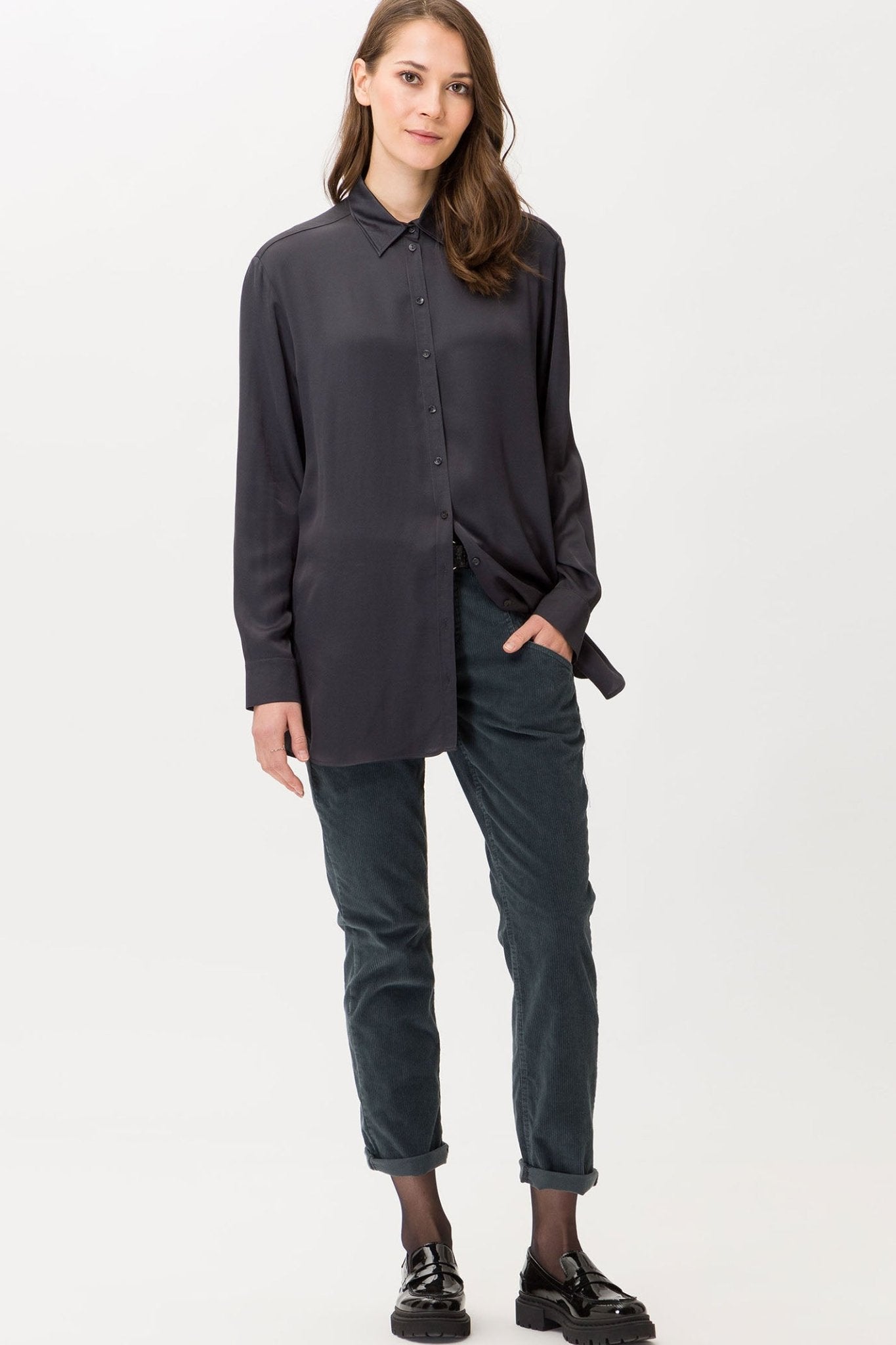 Brax Vic 49-9184 05 Slate Grey Shirt - Dotique Chesterfield