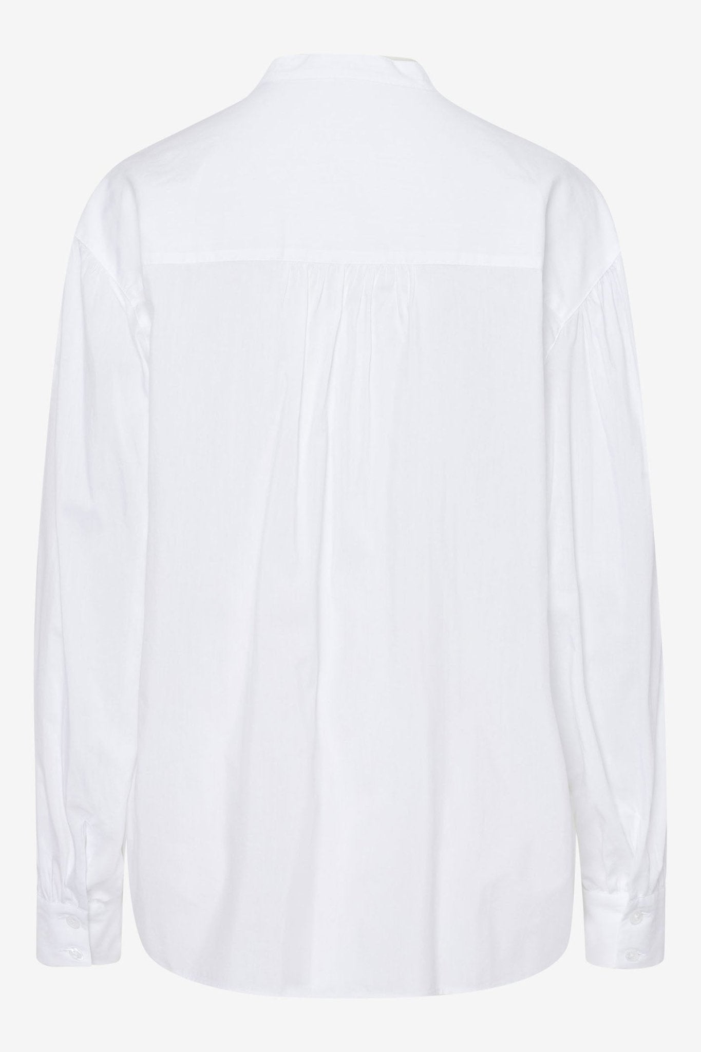 Brax Viv 49-5444 99 White Collarless Shirt - Dotique Chesterfield