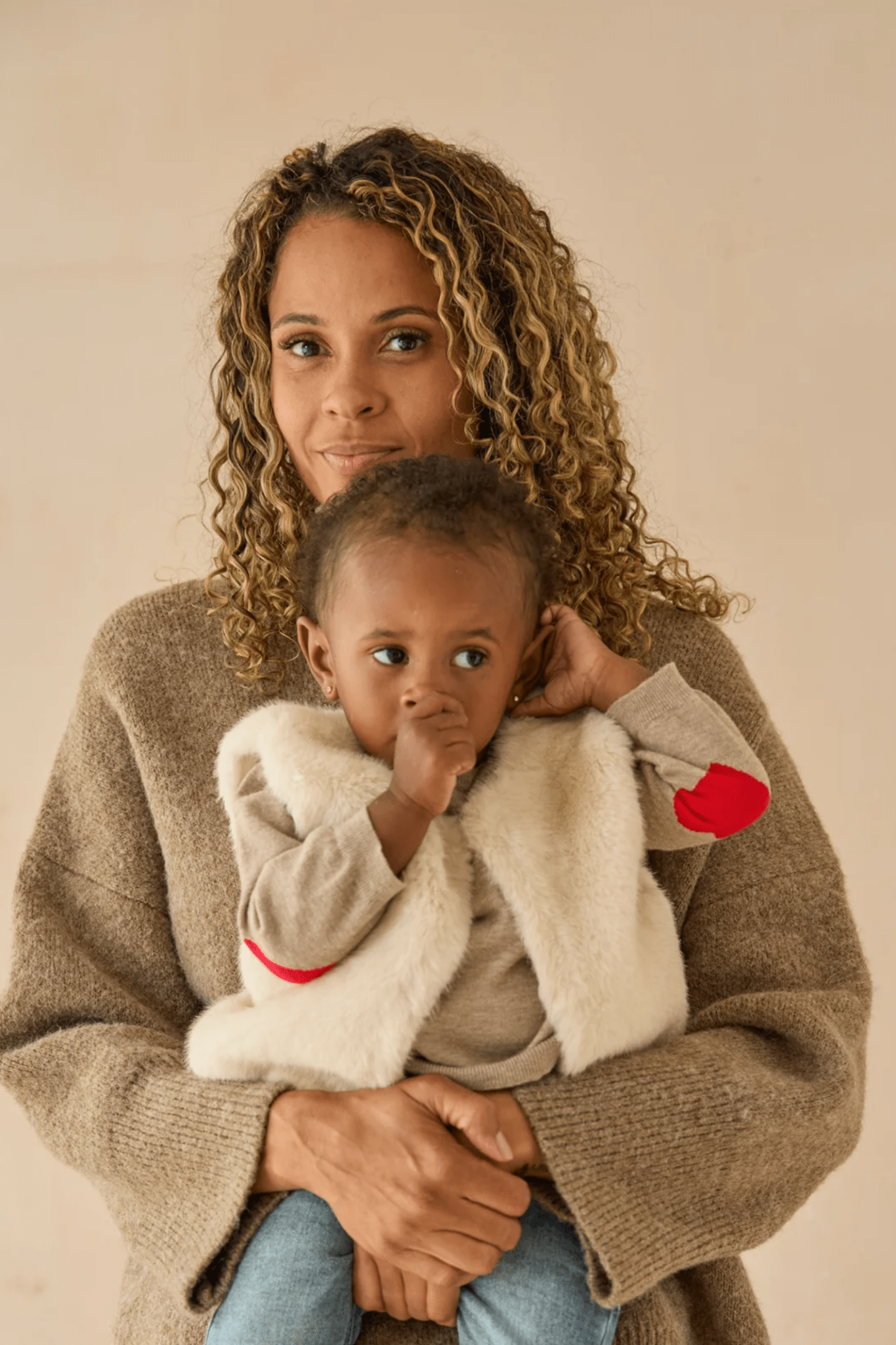 Chalk Mini Babies Doe Faux Fur Gilet Bone White - Dotique - Chalk