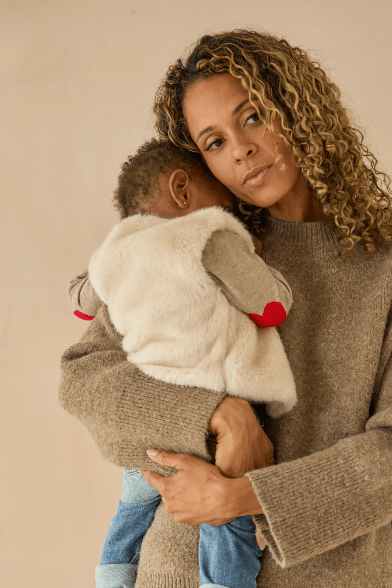 Chalk Mini Babies Doe Faux Fur Gilet Bone White - Dotique - Chalk