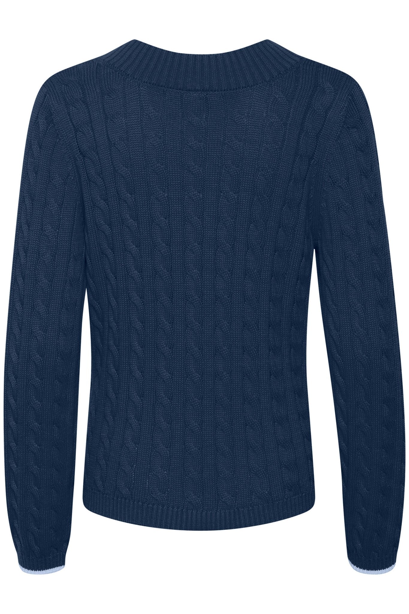 Culture 50110433 CUblenda Dress Blues Cable Knit V-Neck Jumper - Dotique