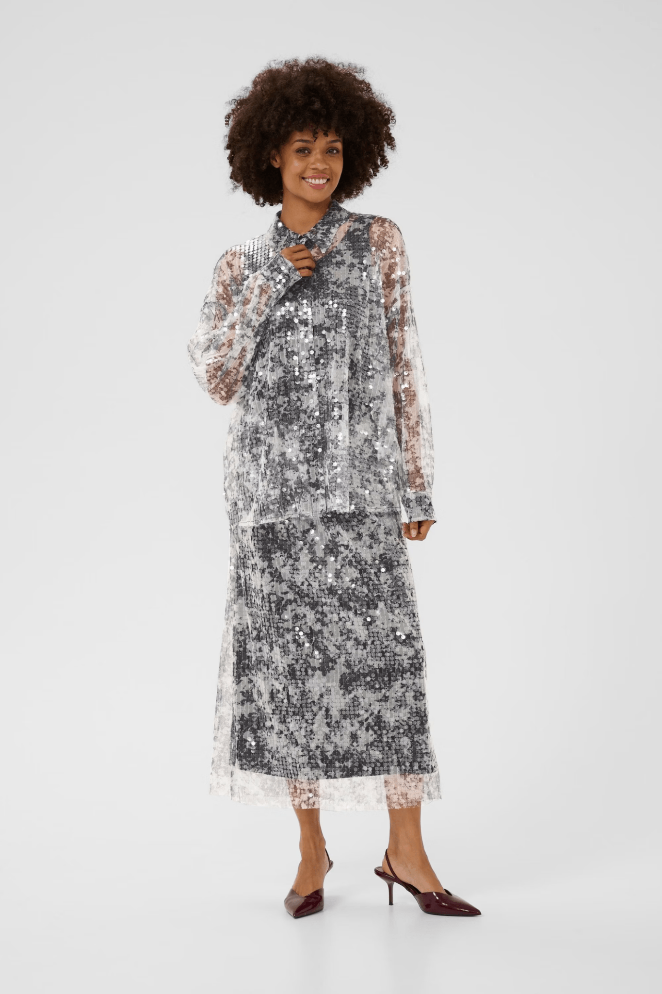 Culture 50112209 CUwilma Shirt Grey/White Mix - Dotique - Culture