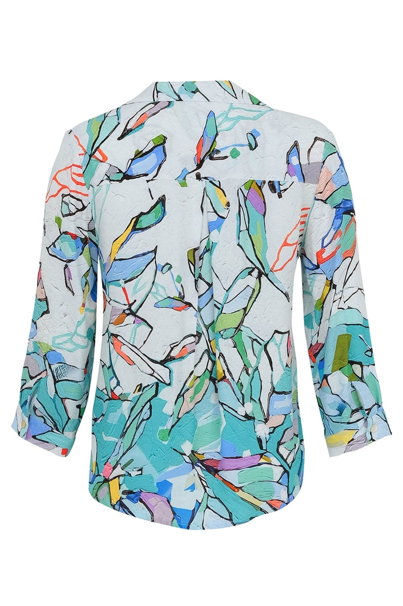 Dolcezza 25617 Blue Half Moon Rising Print Shirt - Dotique