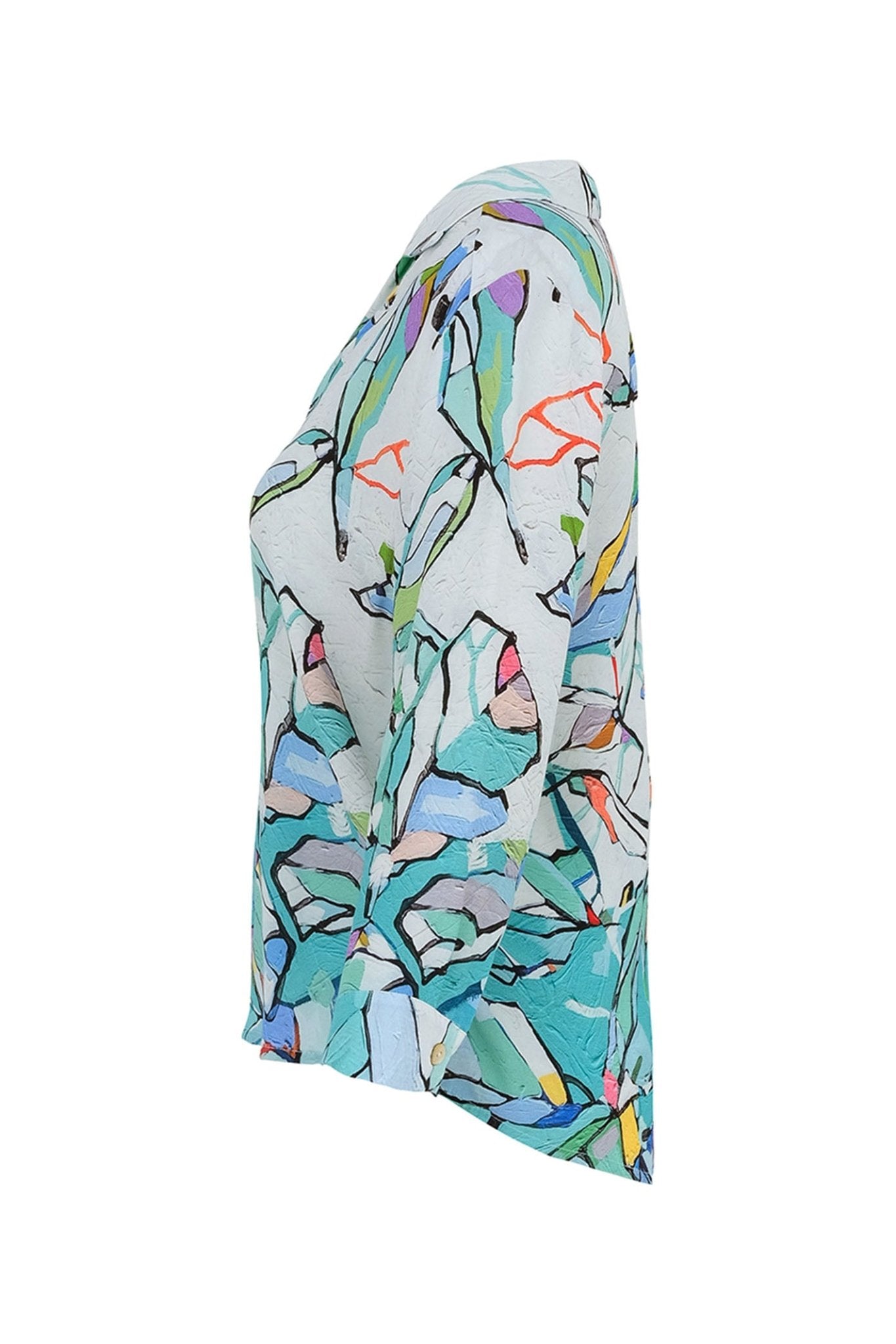 Dolcezza 25617 Blue Half Moon Rising Print Shirt - Dotique