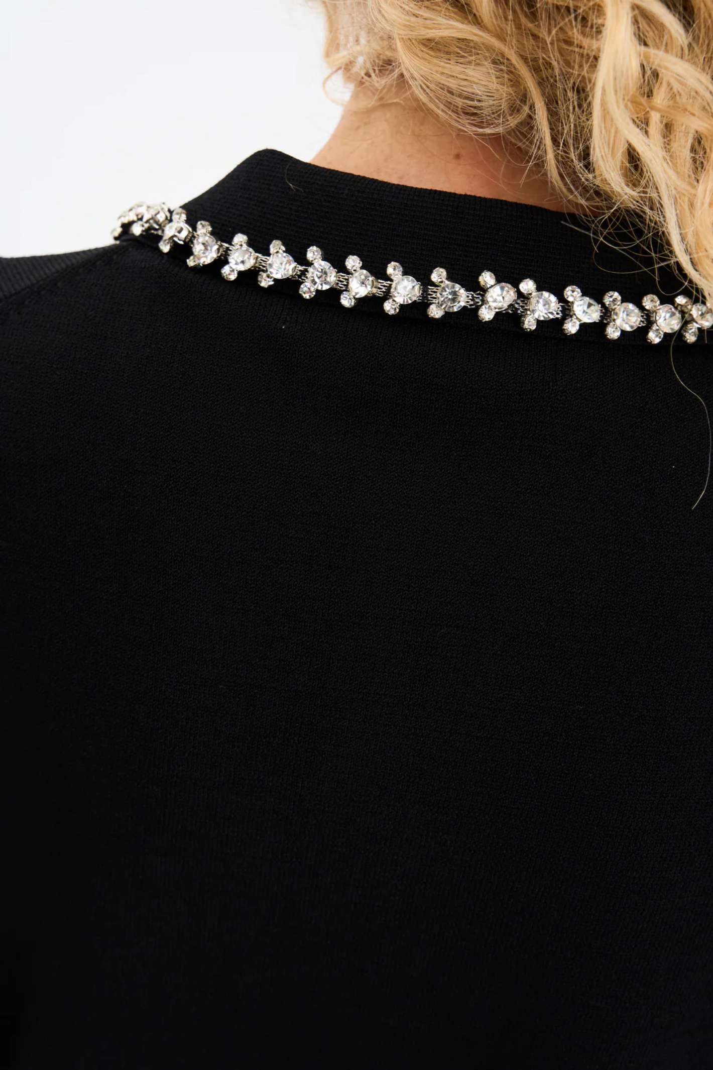 Pieszak J235172 PD-Vigga Rhinestone Polo Knit Black