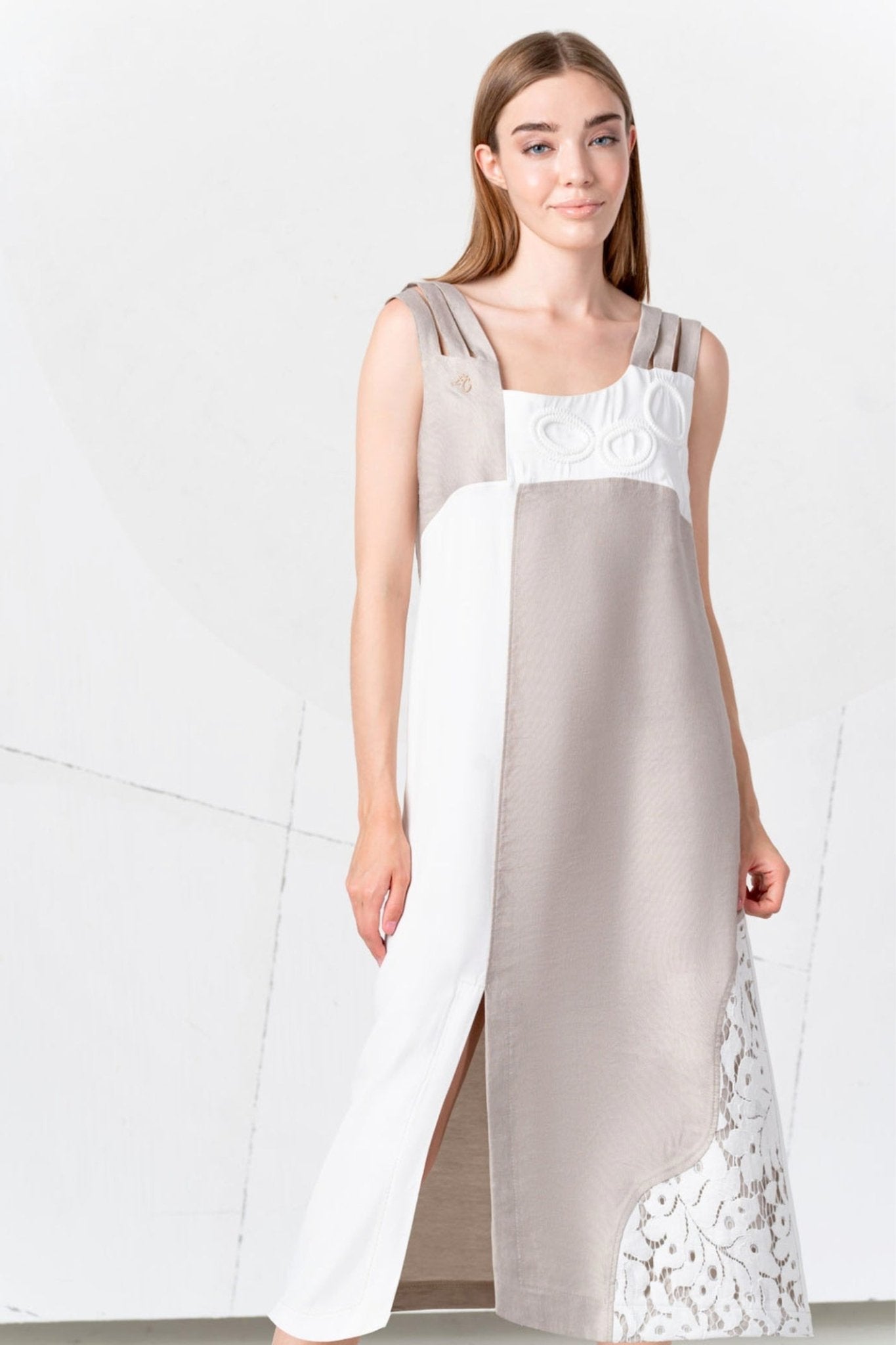 elisa-cavaletti-05080-long-dress-in-beige-and-white-linen-blend-dotique-1
