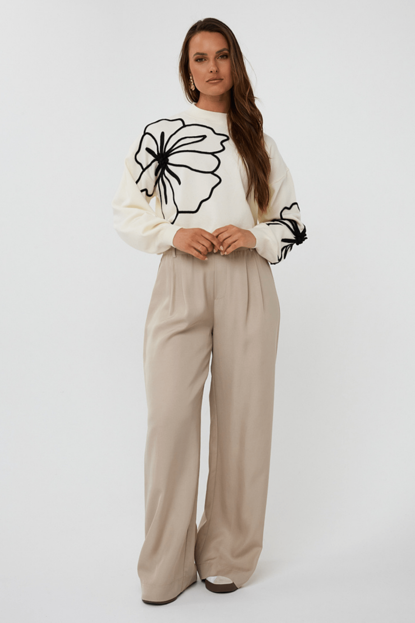 EsQualo 02505 Off White Jumper Tape Flower Patch - Dotique - EsQualo