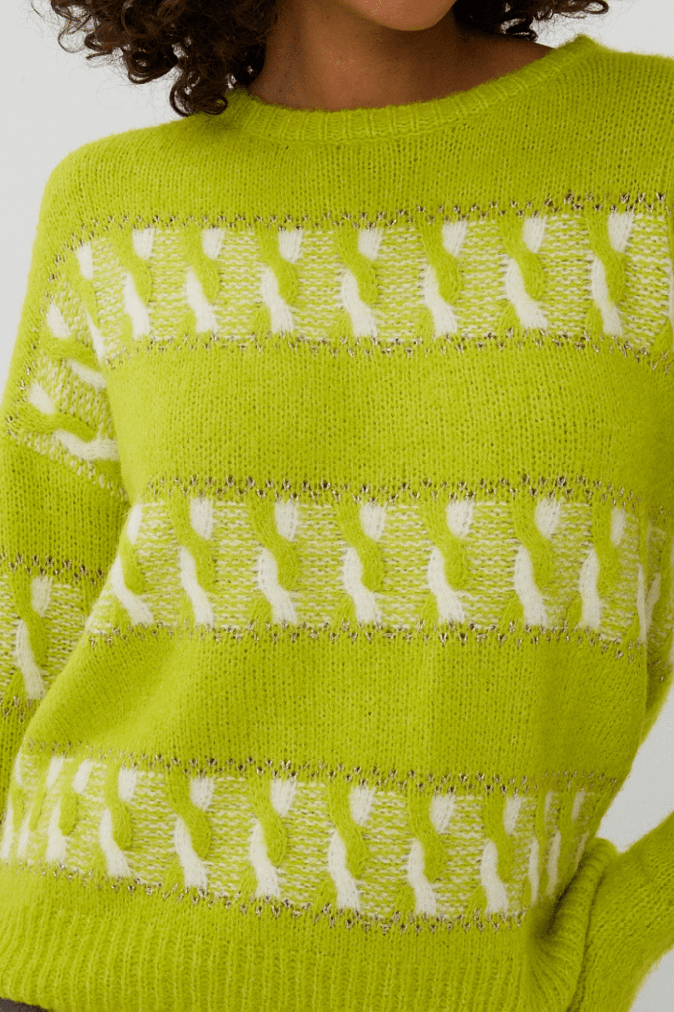 EsQualo 02514 City Lime Jumper Striped Jacquard - Dotique - EsQualo