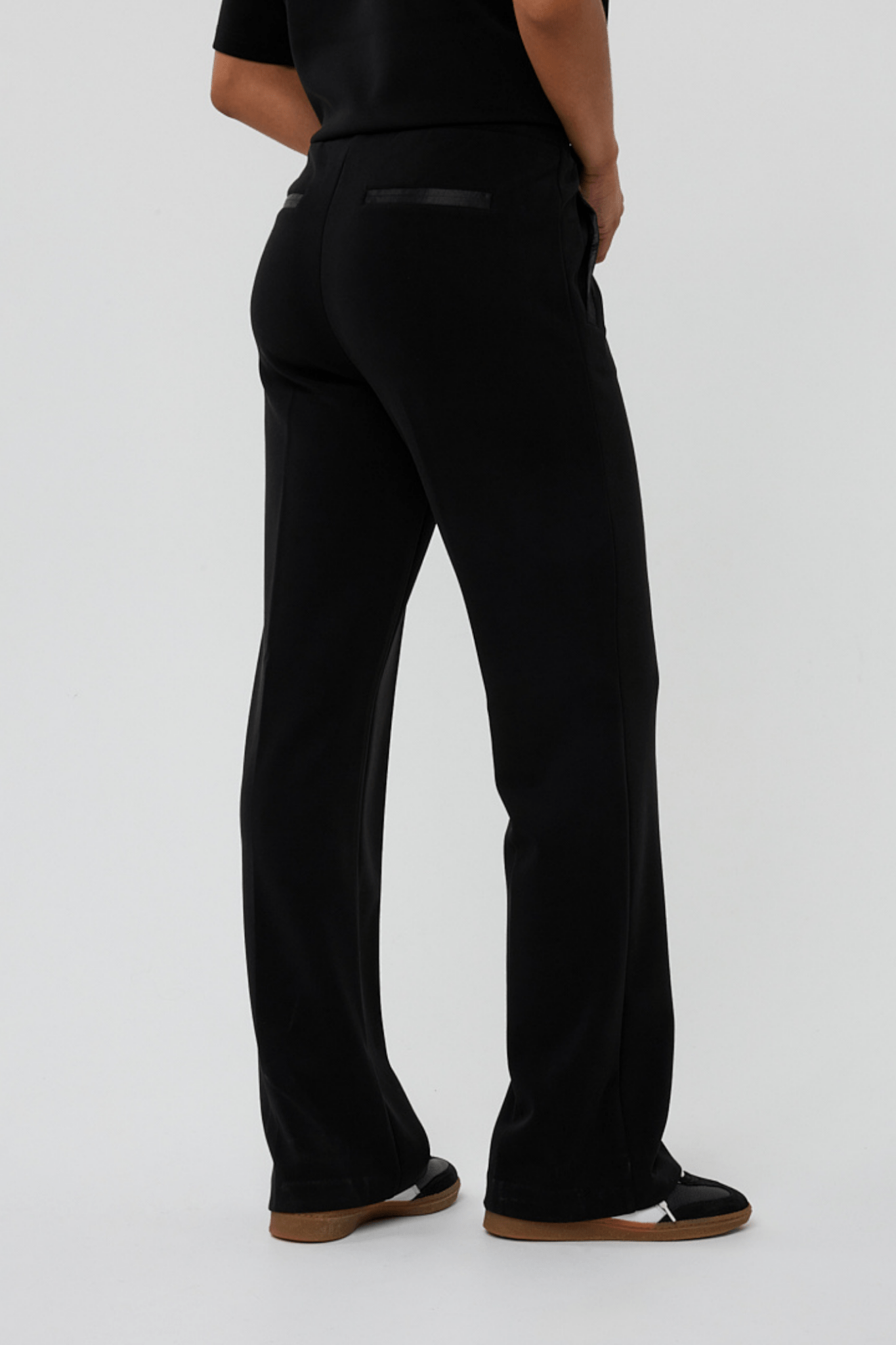 EsQualo 05506 Black Trousers Wide Modal - Dotique - EsQualo