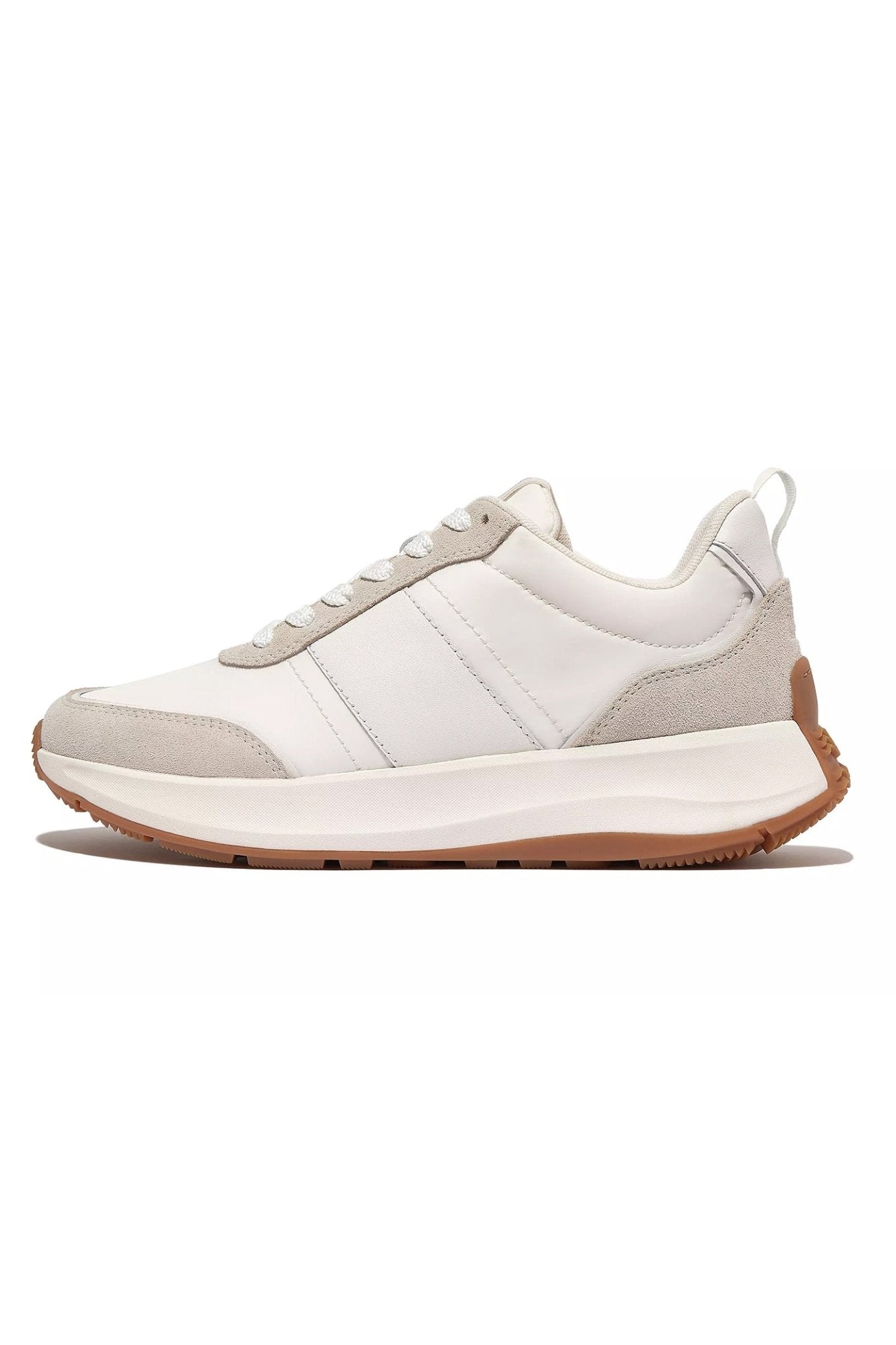 Fitflop F - Mode Flow Fabric/Suede/Leather Flatform Sneaker Urban White - Dotique
