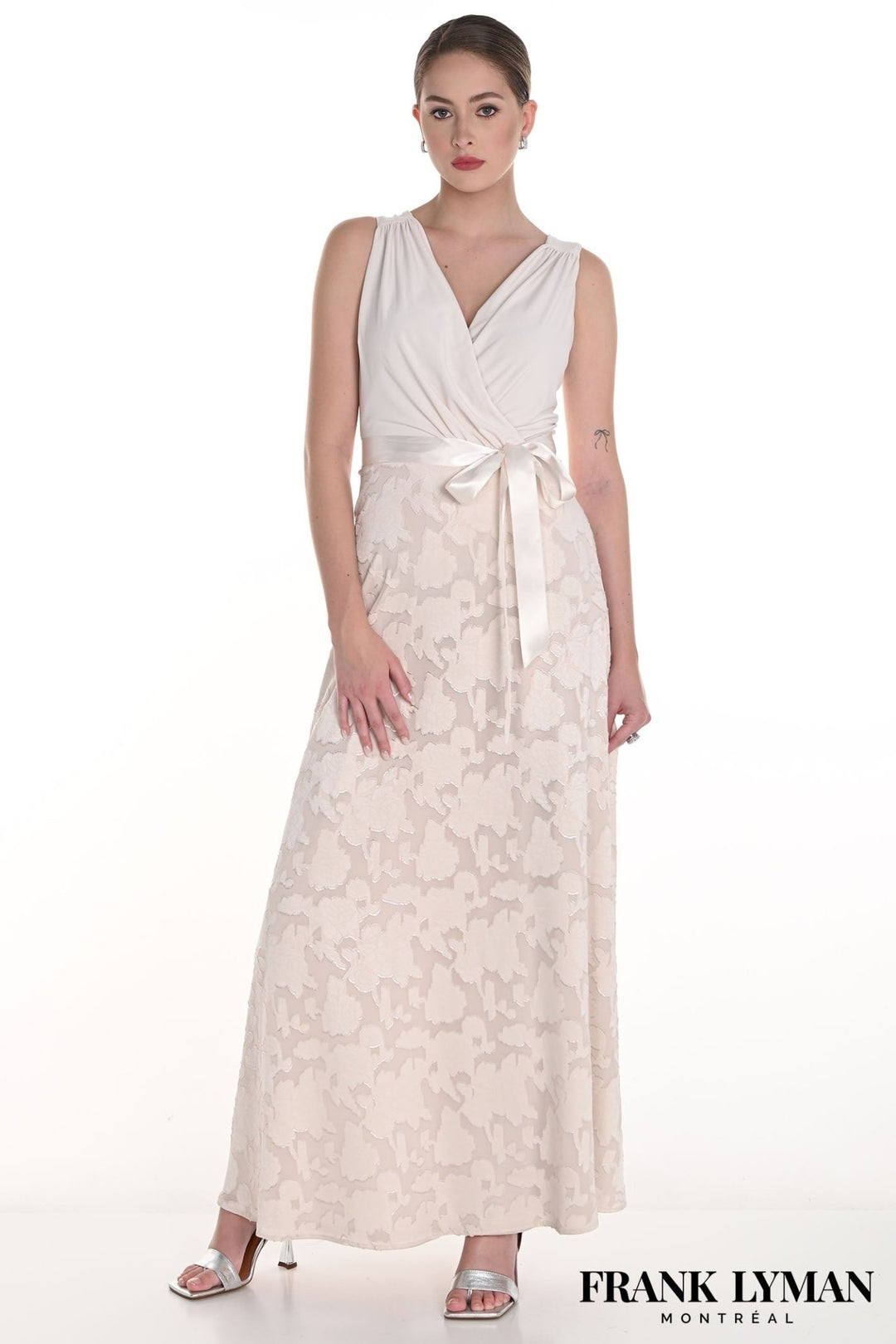 Frank Lyman 258316 Cream/Silver Dress - Dotique - Frank Lyman