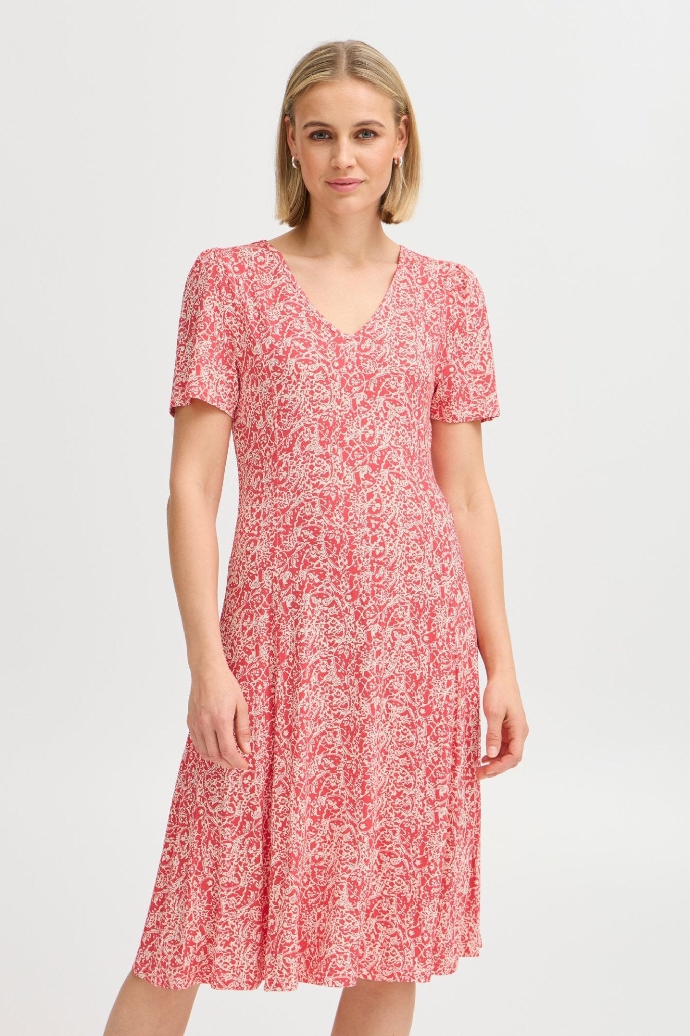 fransa-20610387-frfedot-1-short-sleeve-red-midi-dress