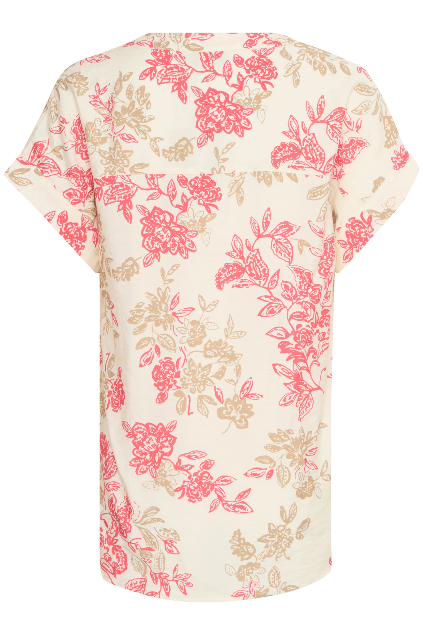 Fransa 20615566 FRTINE BL 2 Whisper White with Teaberry Floral Blouse - Dotique