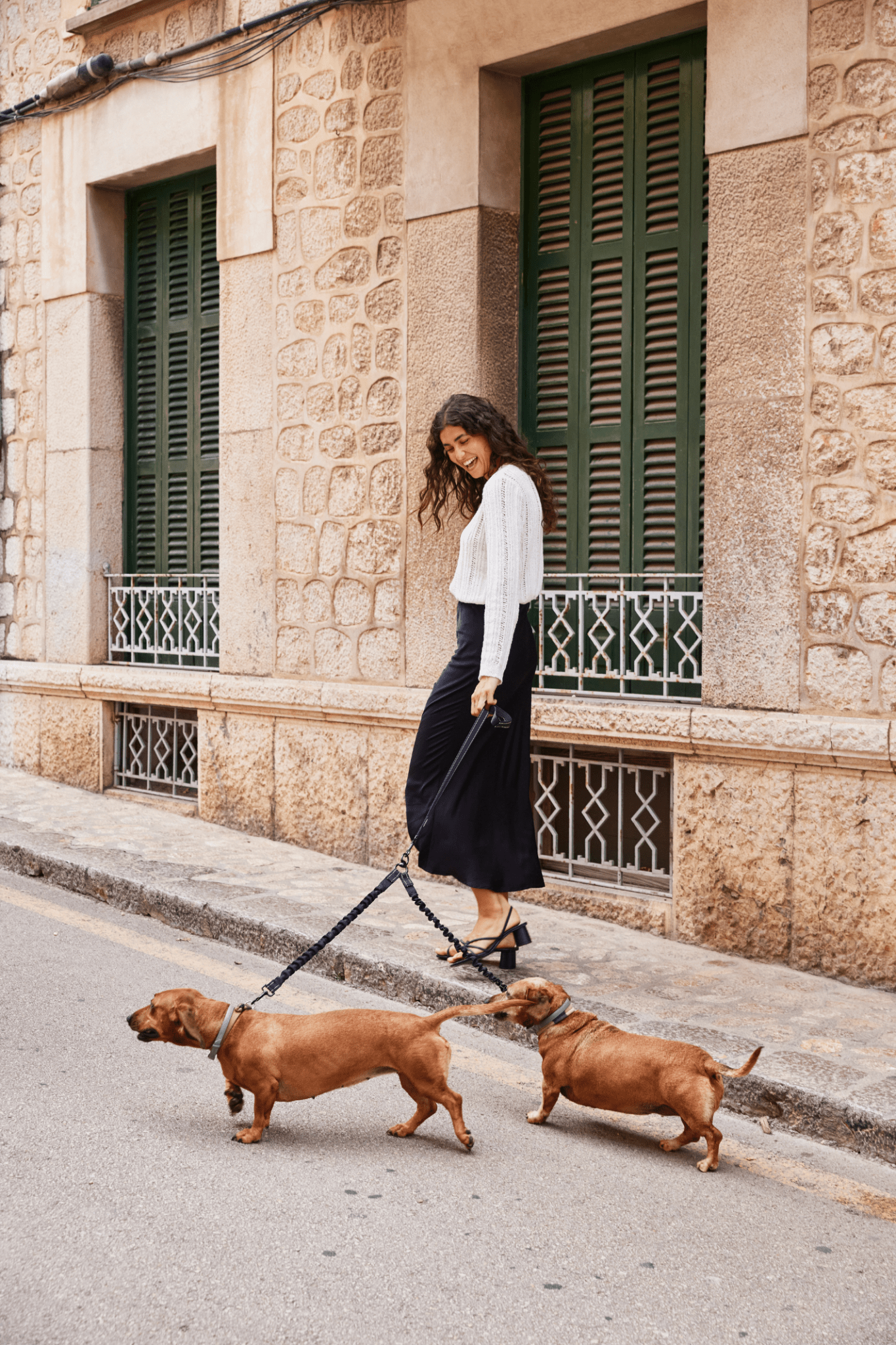 Fransa Floren black skirt in long satin finish with a simple elegant cut at Dotique