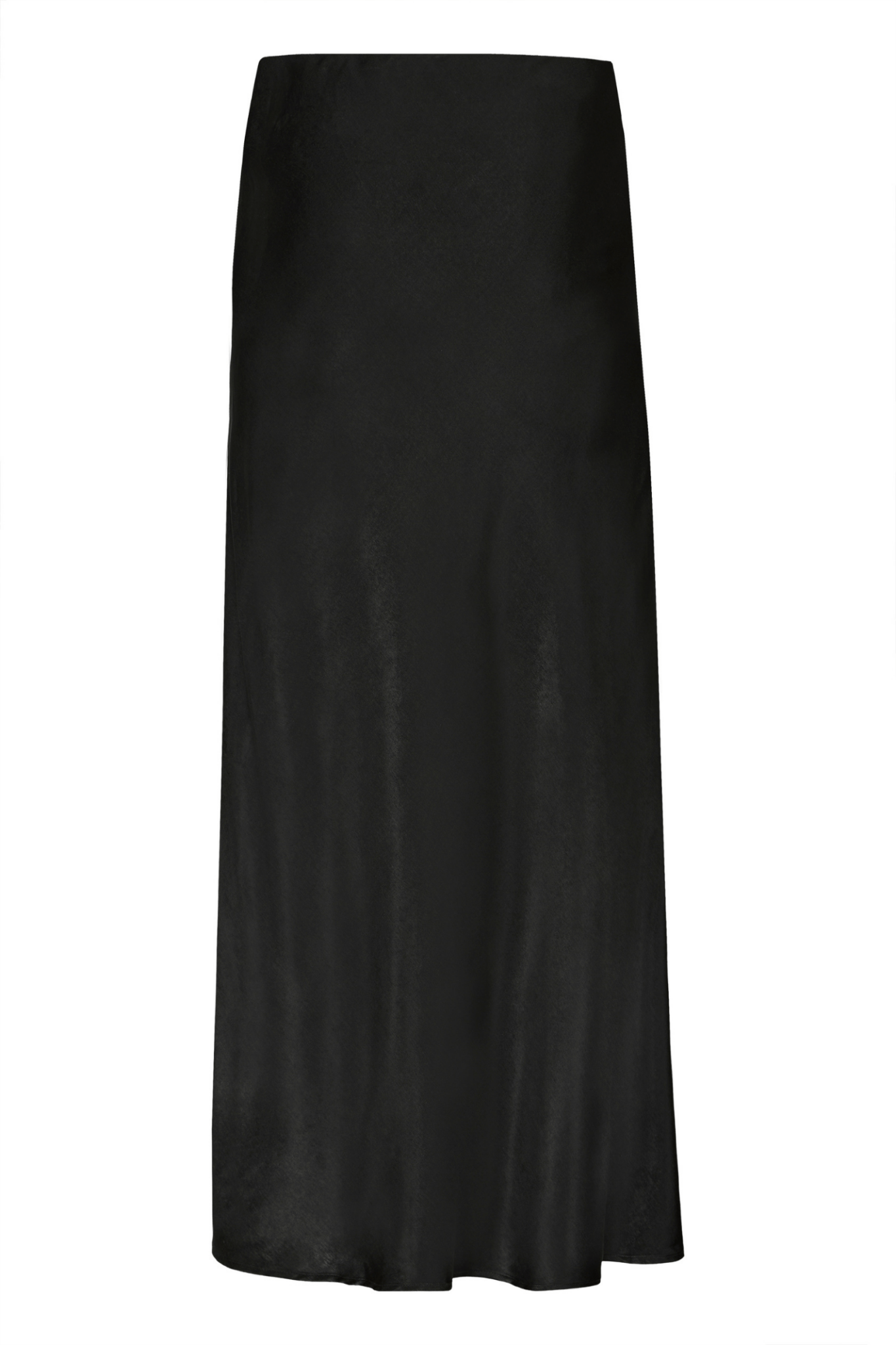 Fransa Floren black skirt in long satin finish with a simple elegant cut at Dotique
