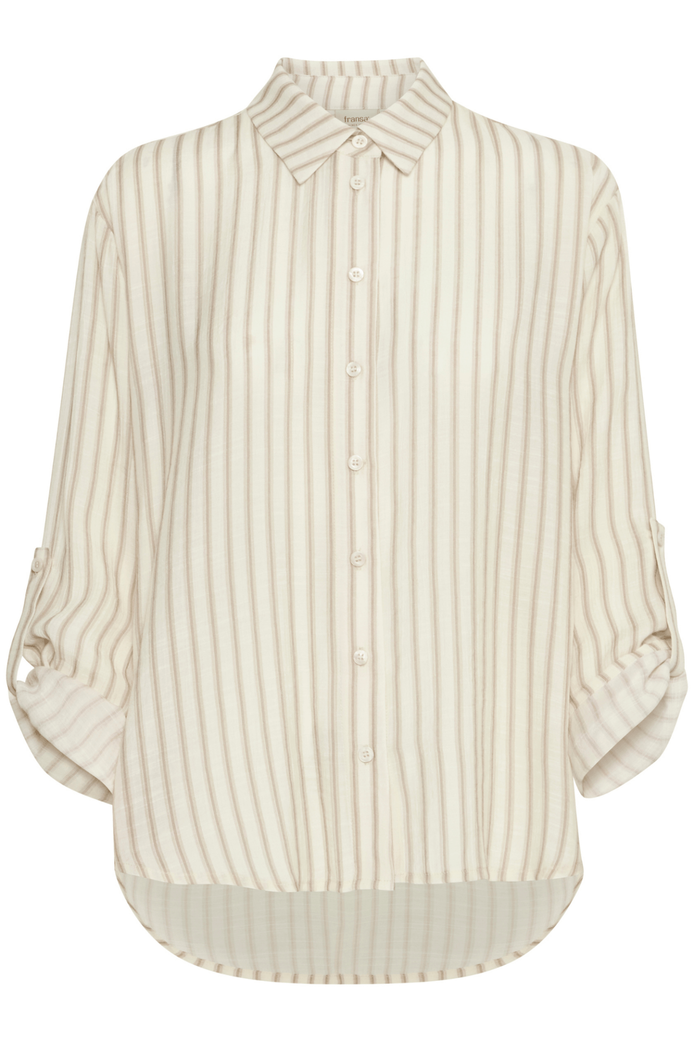 Fransa 20616097 FRALYSSA SH 1 Shirt Silver Mink Stripes - Dotique