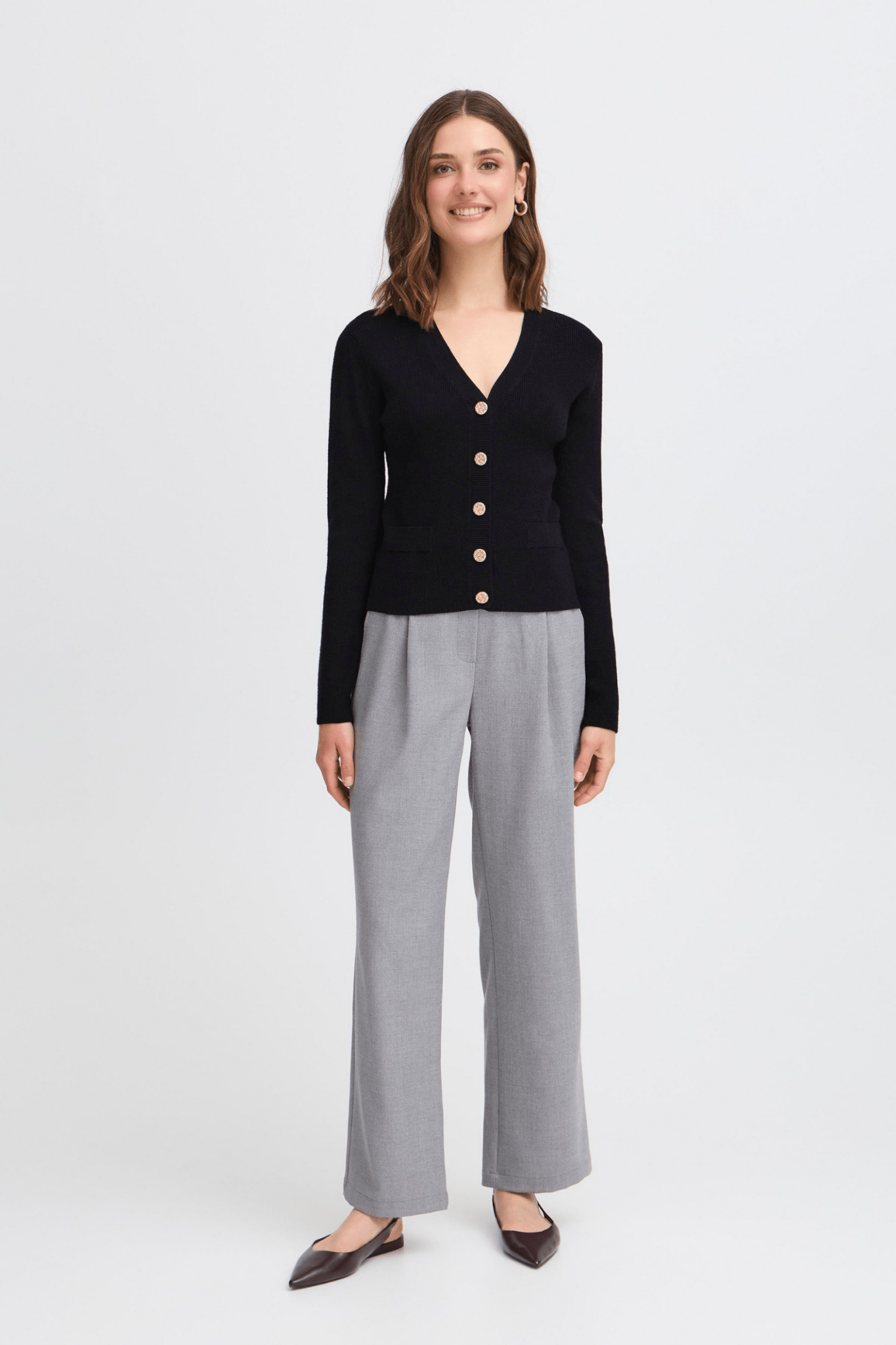 Fransa 20616190 FRNOVELLA Black Cardigan - Dotique - Fransa