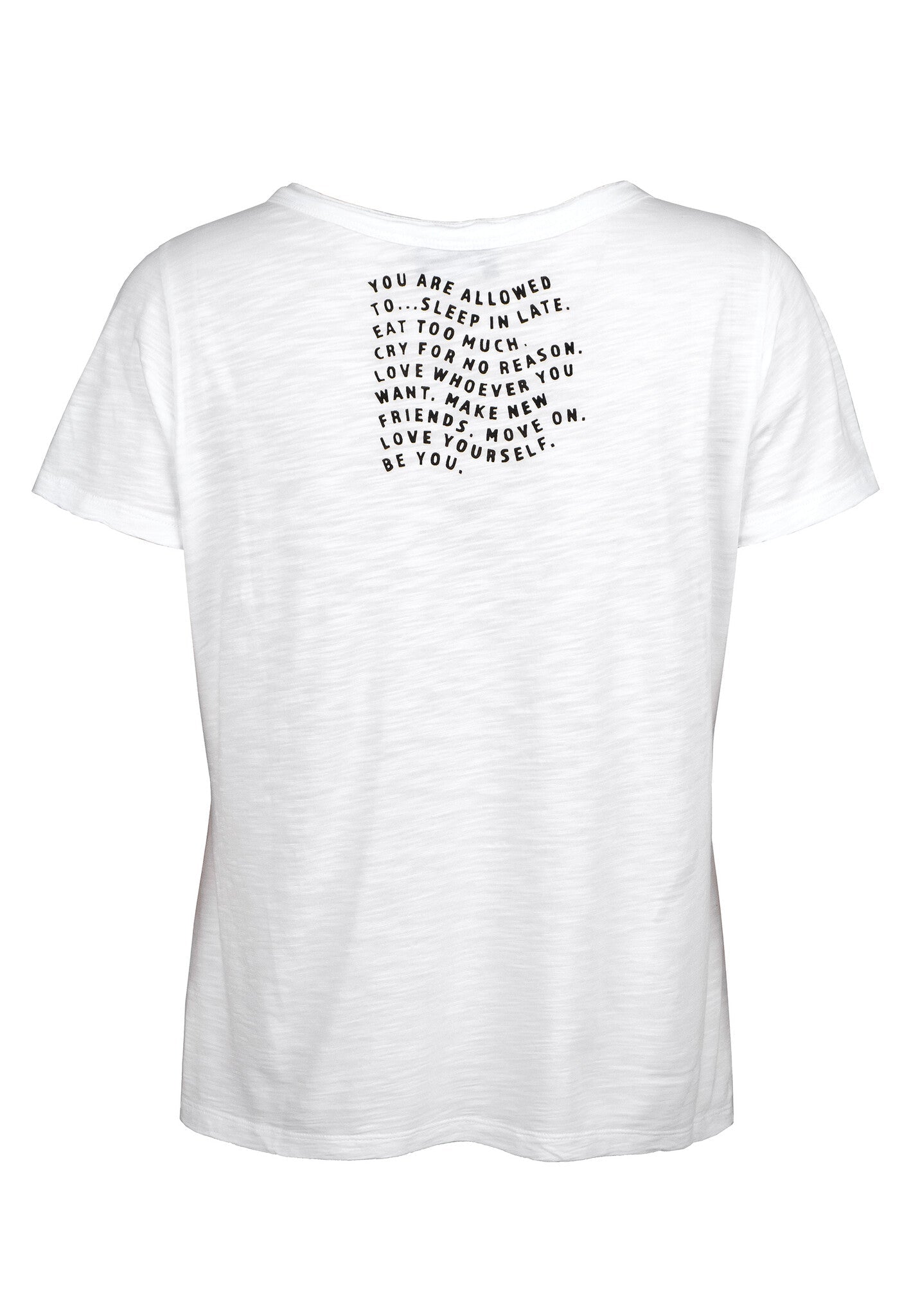 Grace 434/2201 - 100 White V Neck T-Shirt with Embellished Detail - Dotique - Grace